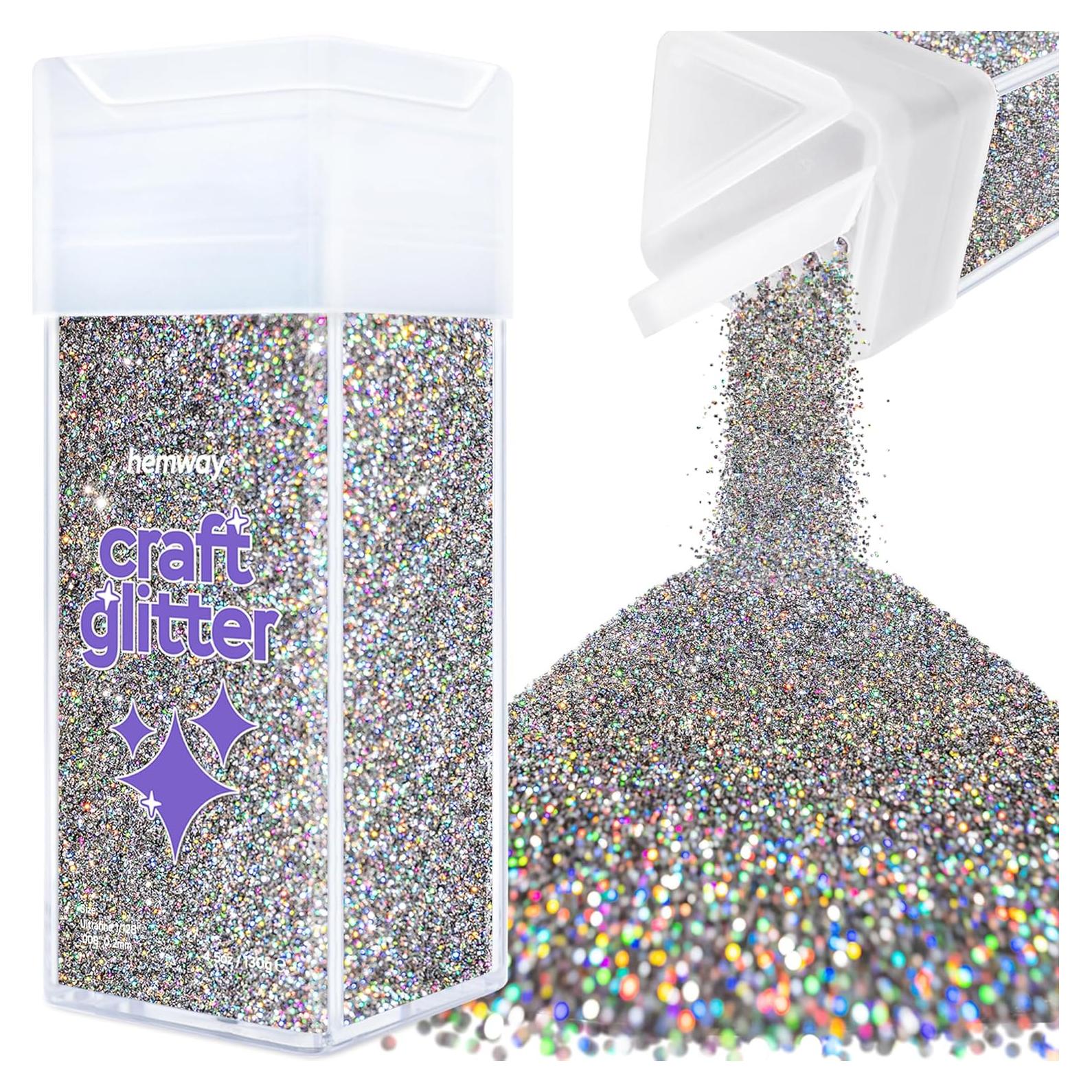 Brillo Ultrafino Hemway 130g Gris Metalizado Holográfico