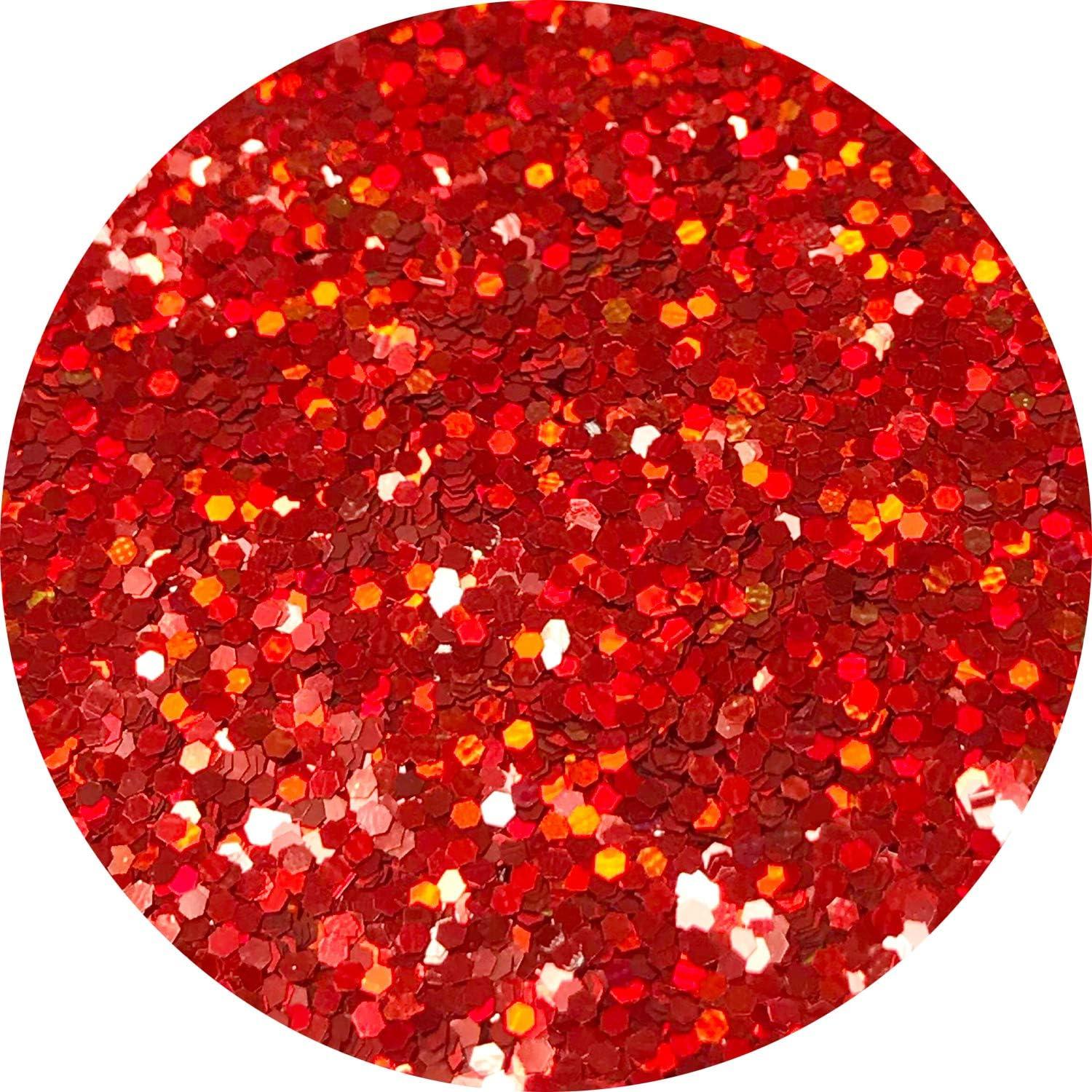 Glitter Hemway 110g Rojo Holográfico Super Chunky para Manualidades