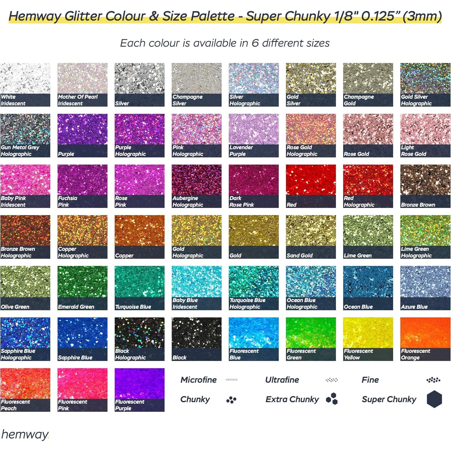 Glitter Hemway 110g Rojo Holográfico Super Chunky para Manualidades
