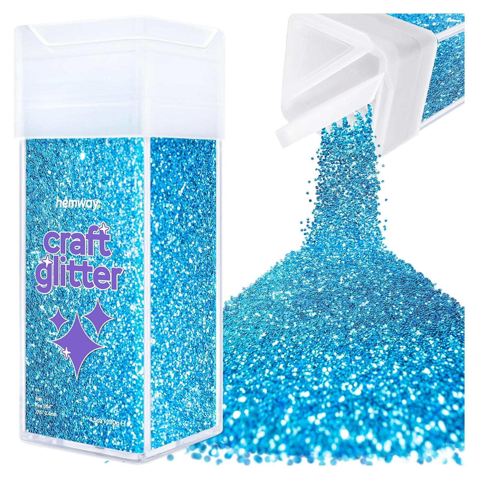 Glitter Fino Hemway 130g Azul Océano para Manualidades y Cosméticos