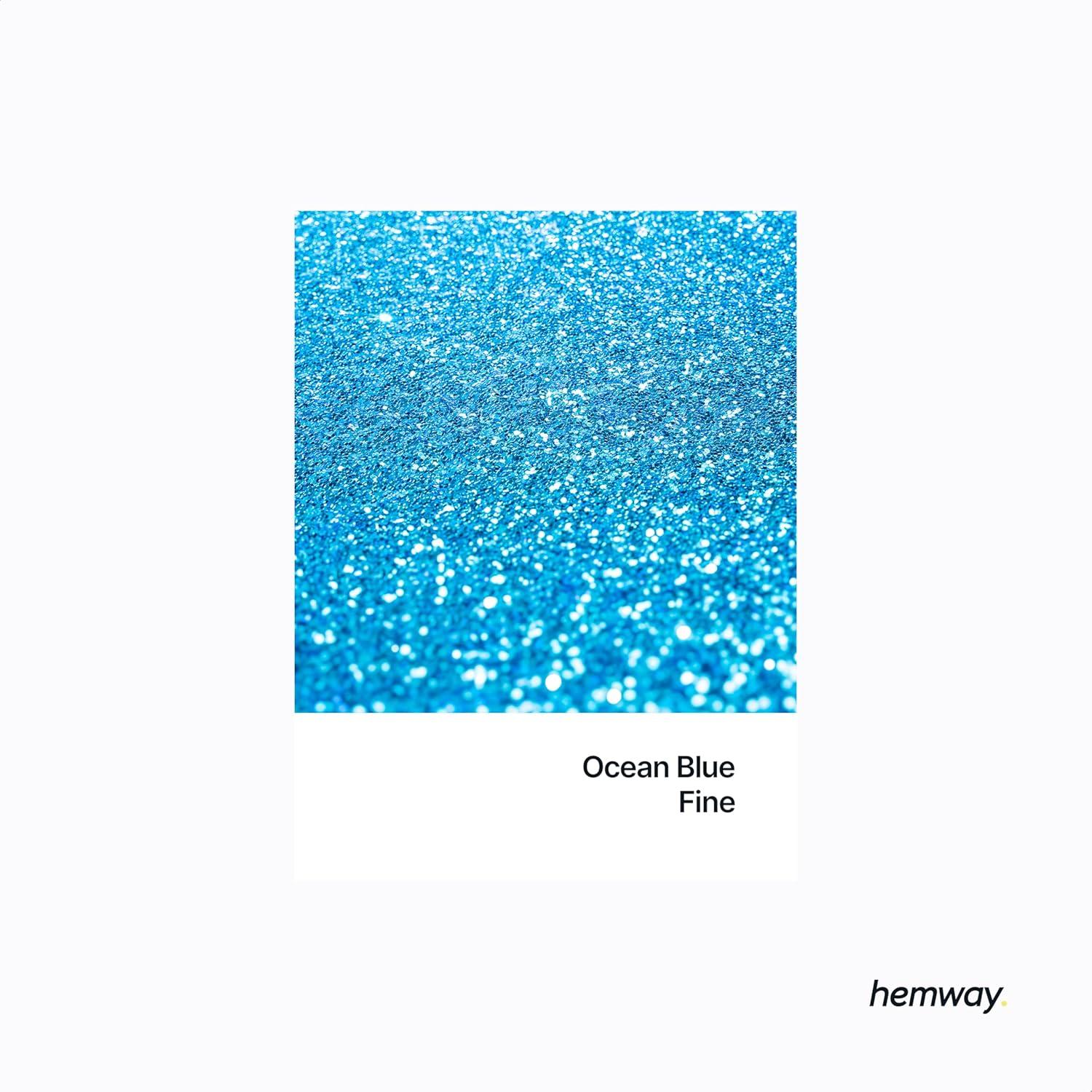 Glitter Fino Hemway 130g Azul Océano para Manualidades y Cosméticos