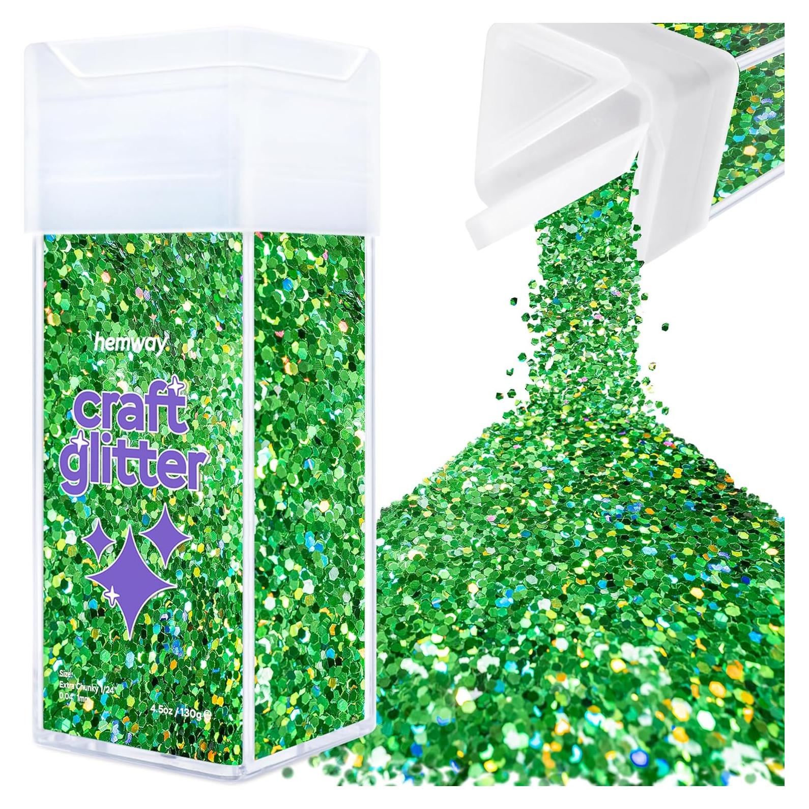 Glitter Hemway Verde Esmeralda Holográfico 130g Extra Grueso