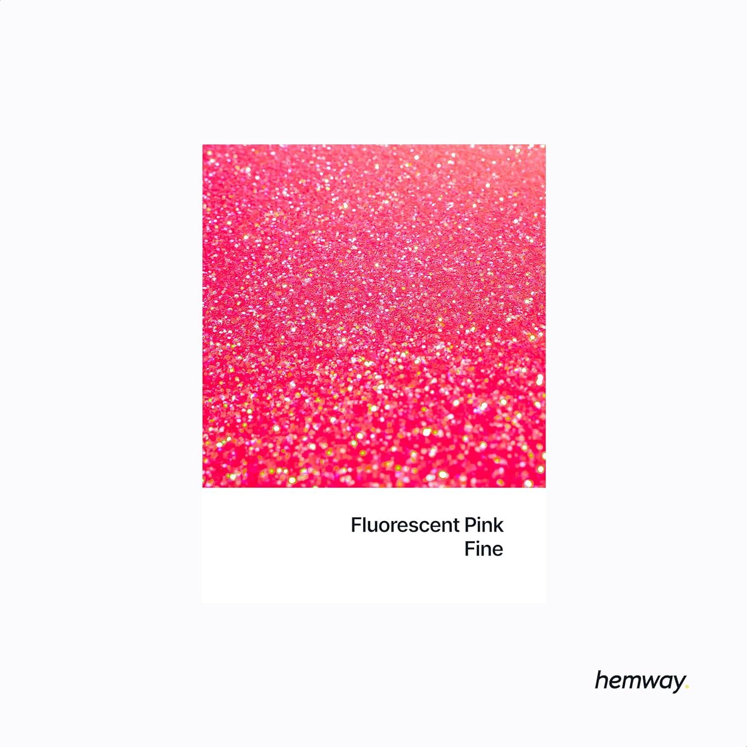 Glitter Fino Rosa Fluorescente Hemway 130g - Manualidades y Cosméticos