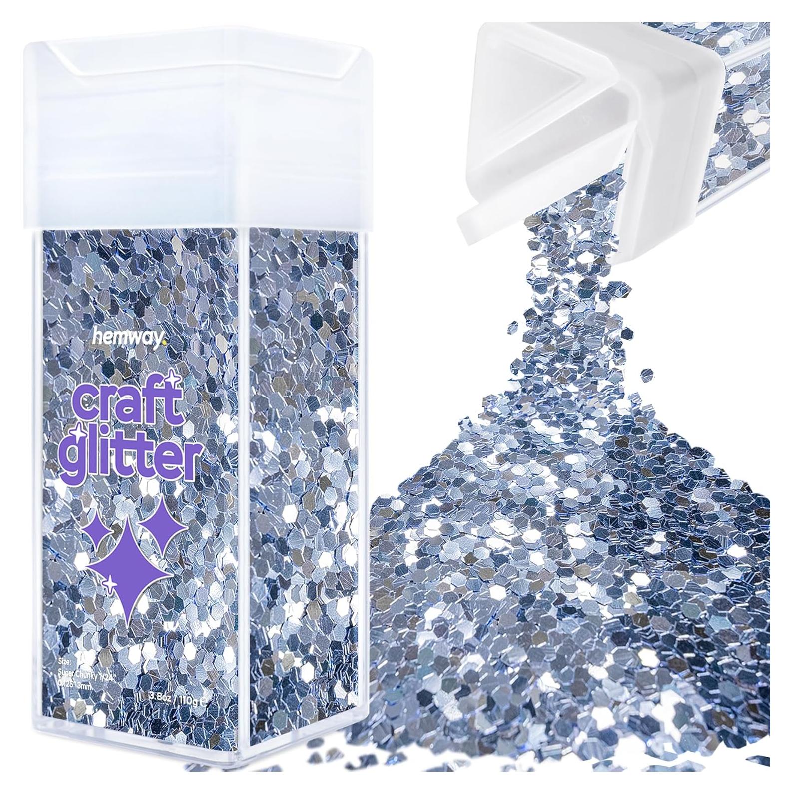 Glitter Shaker Hemway Azul Cielo 110g Super Chunky para Manualidades