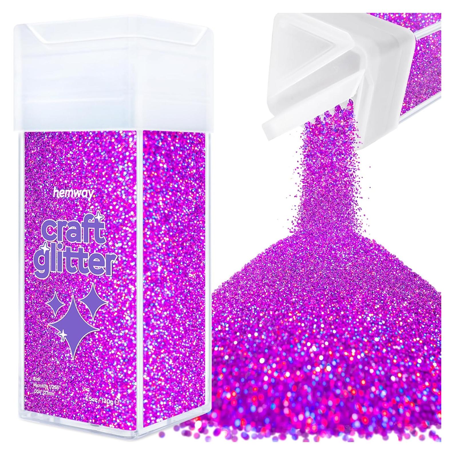 Brillo Microfino Hemway 130g Púrpura Holográfico para Manualidades