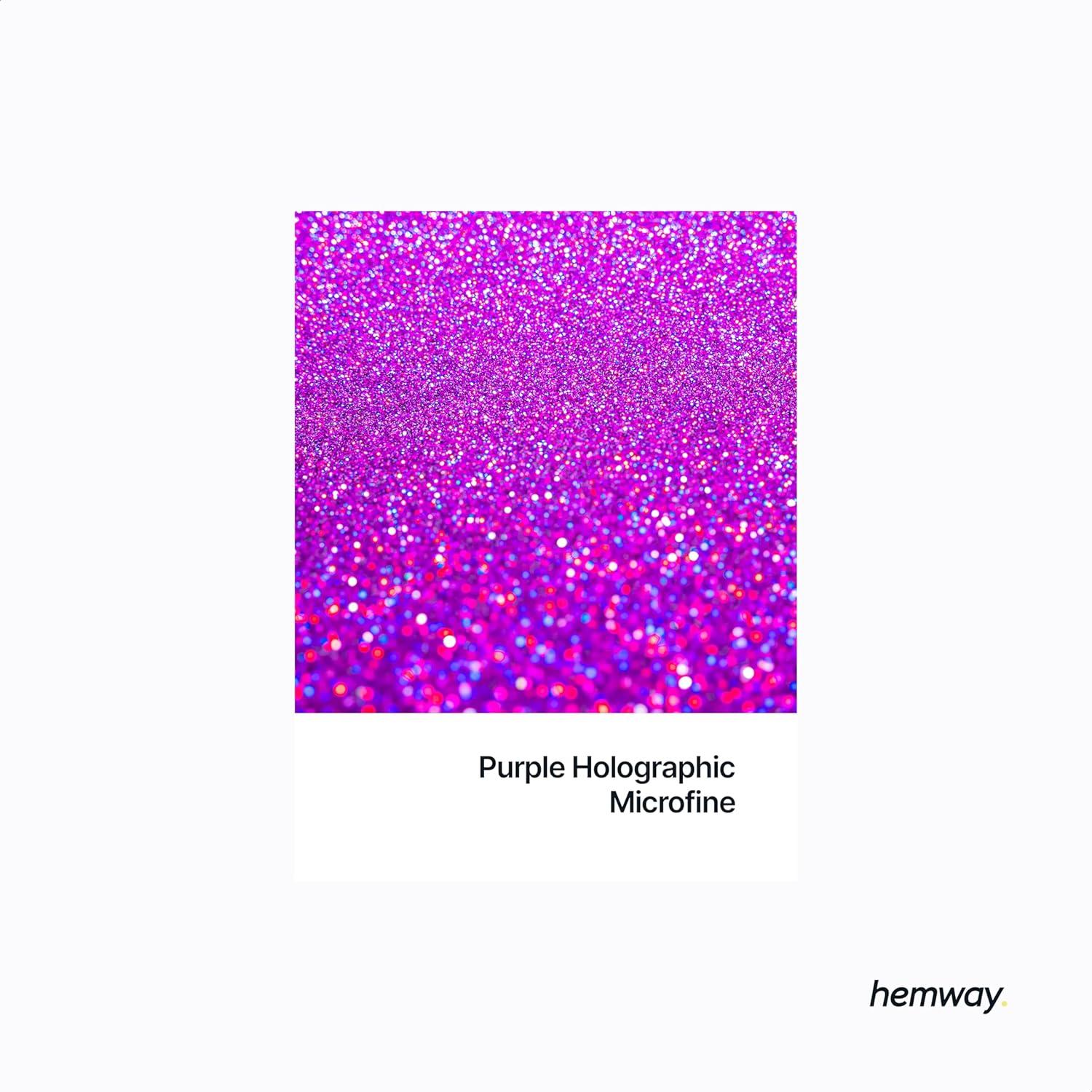 Brillo Microfino Hemway 130g Púrpura Holográfico para Manualidades