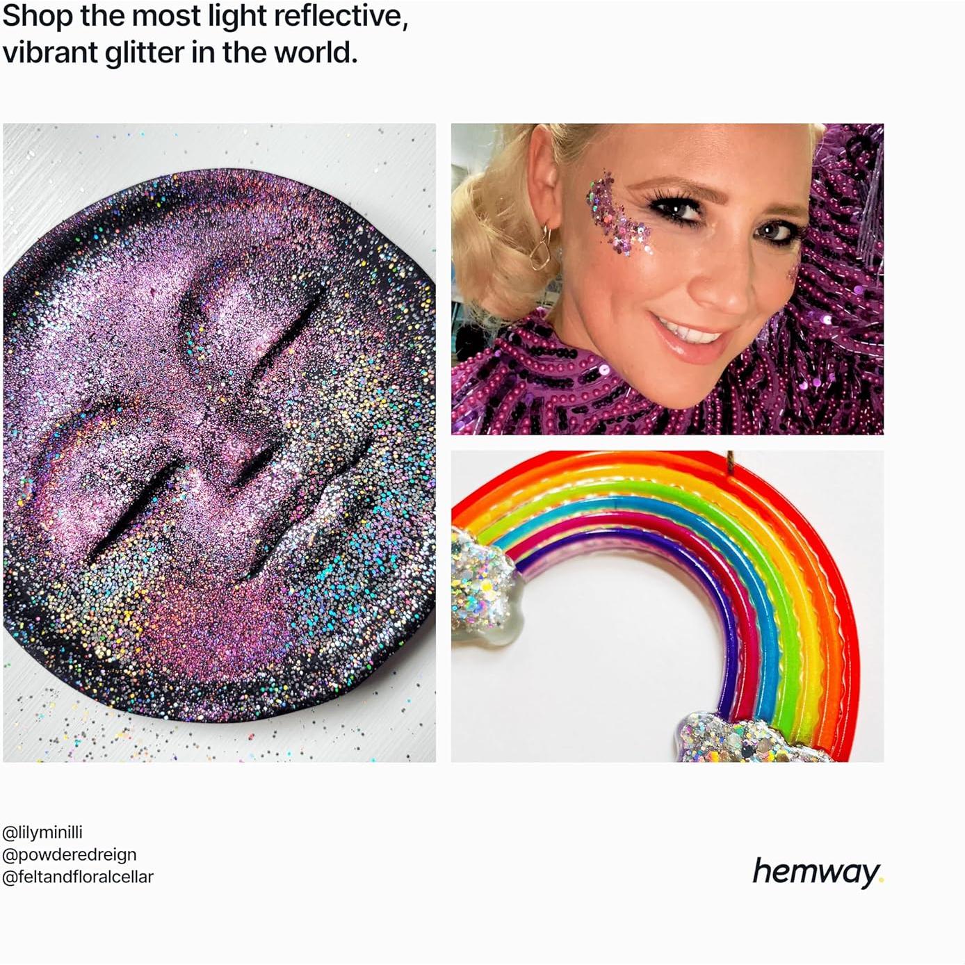 Brillo Microfino Hemway 130g Púrpura Holográfico para Manualidades