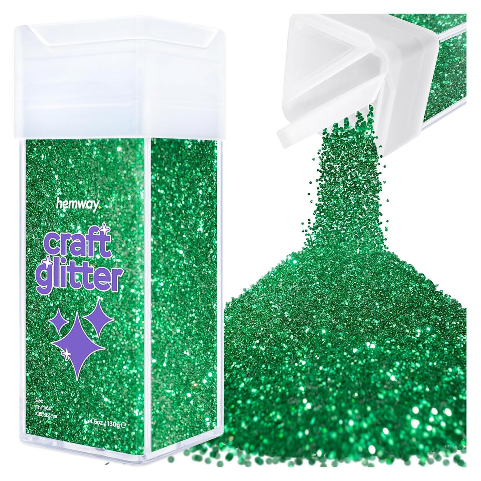 Brillo Hemway Verde Esmeralda 130g para Manualidades y Cosméticos