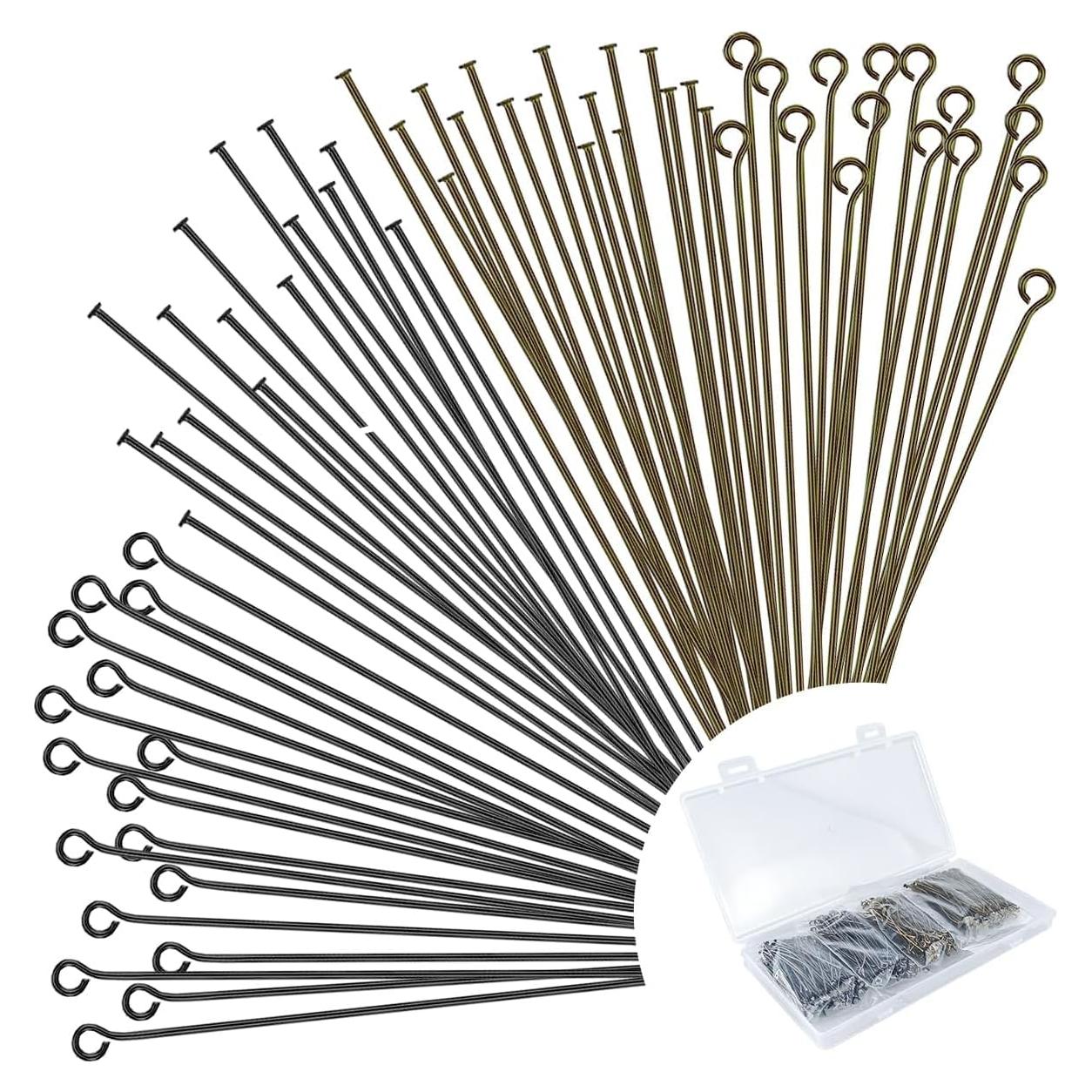 600 Pasadores de Joyería DIY BOYIVI Bronce y Negro 50 mm