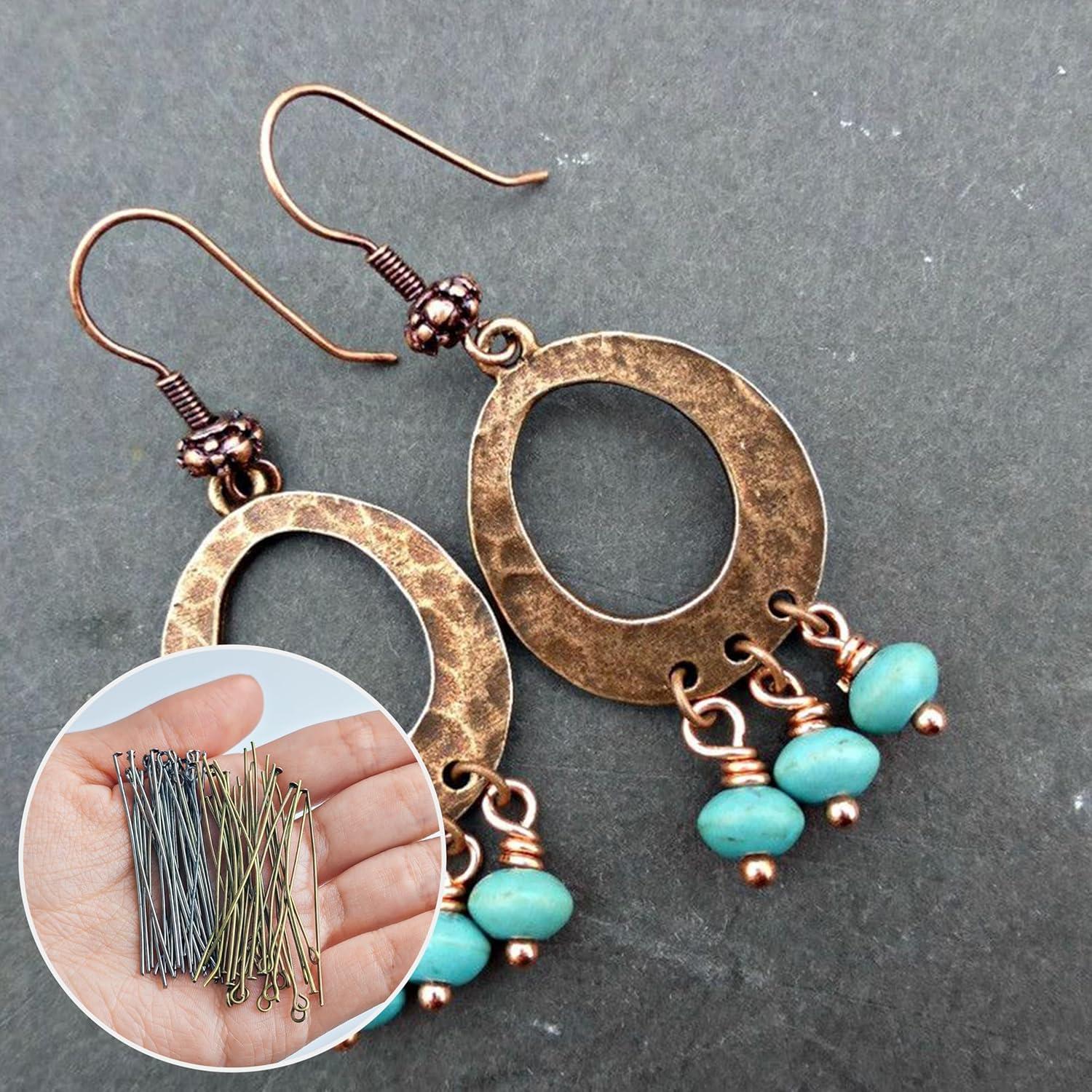 600 Pasadores de Joyería DIY BOYIVI Bronce y Negro 50 mm