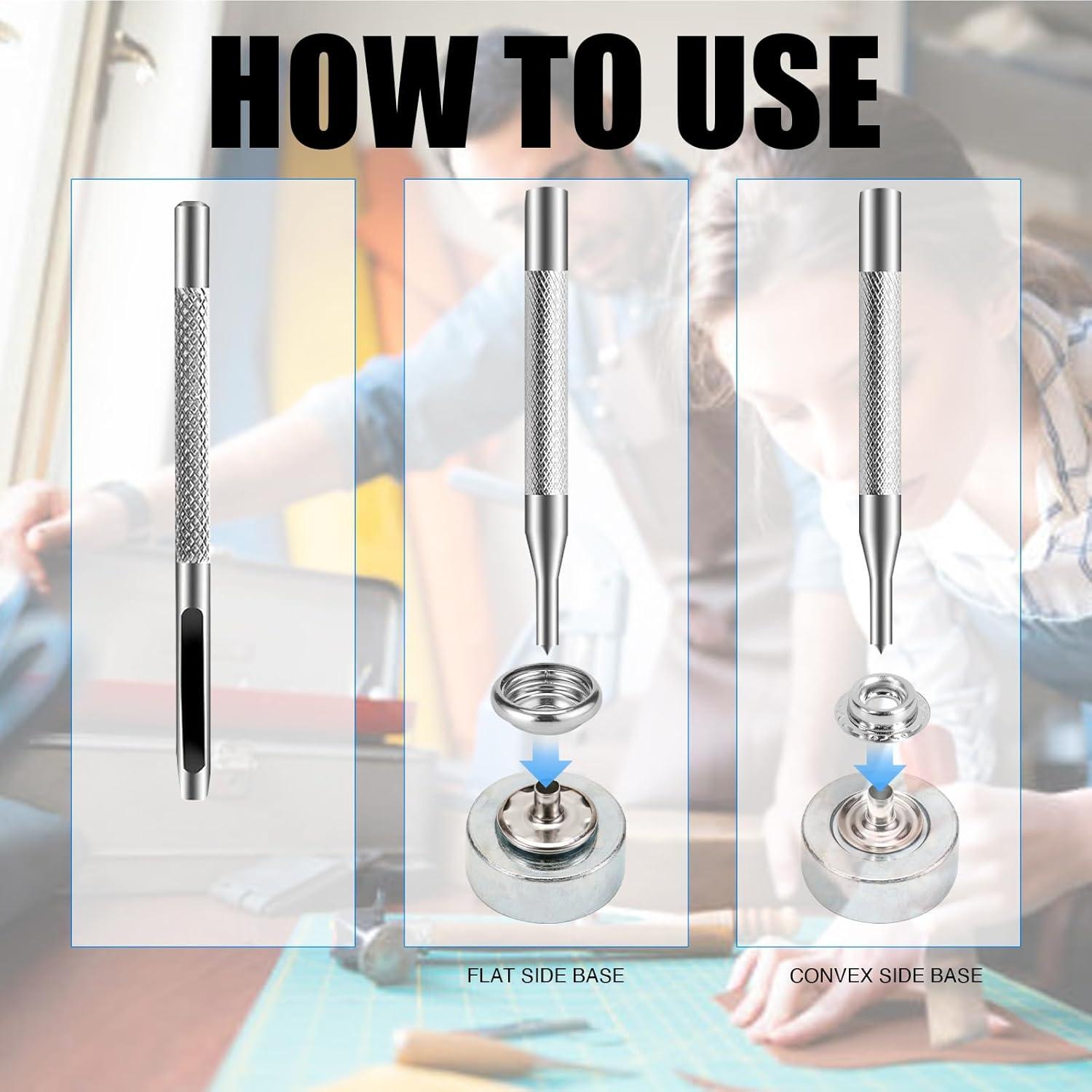 Kit de Botones a Presión INNETOC 68 Conjuntos 15mm Metálicos