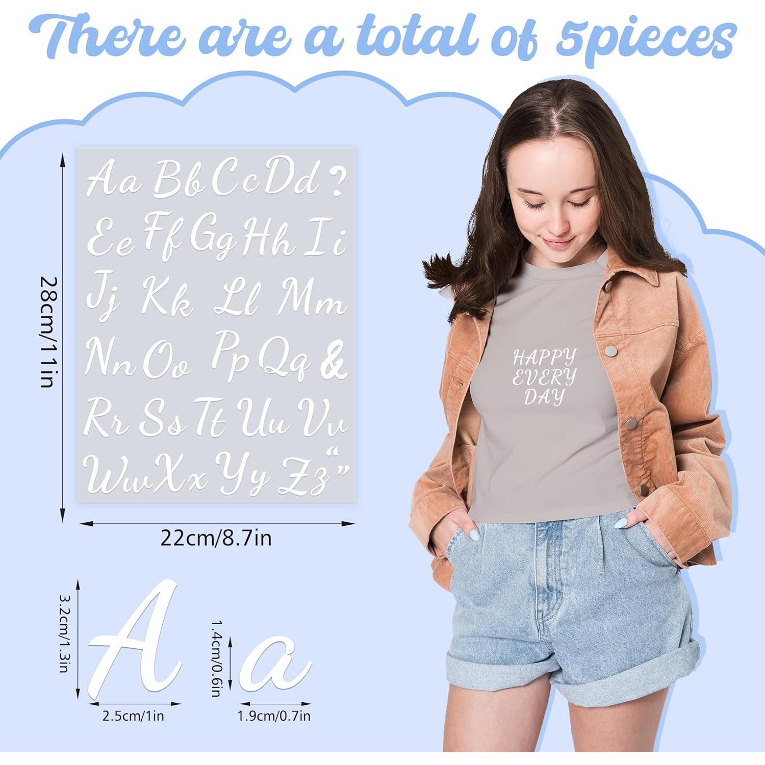 5 Hojas Letras de Planchar LUHIMO 280 Piezas Vinilo Blanco