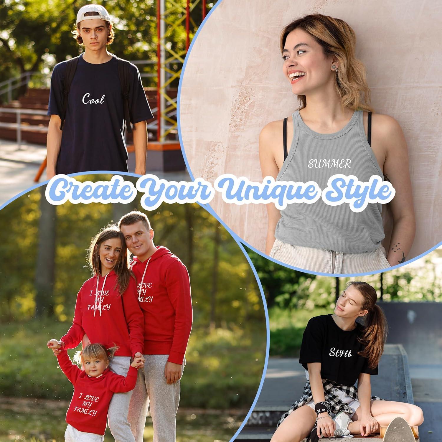 5 Hojas Letras de Planchar LUHIMO 280 Piezas Vinilo Blanco