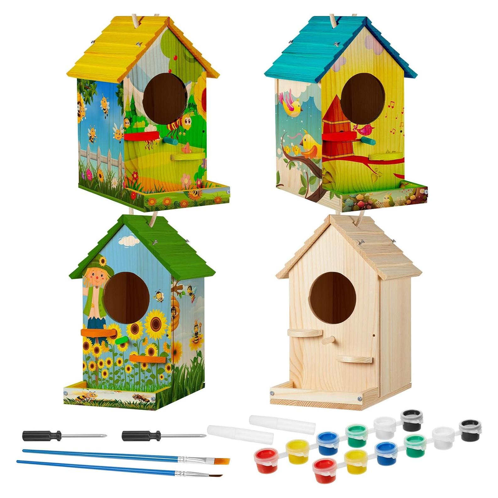 Kit de Casa para Aves de Madera Liliful DIY con Pintura