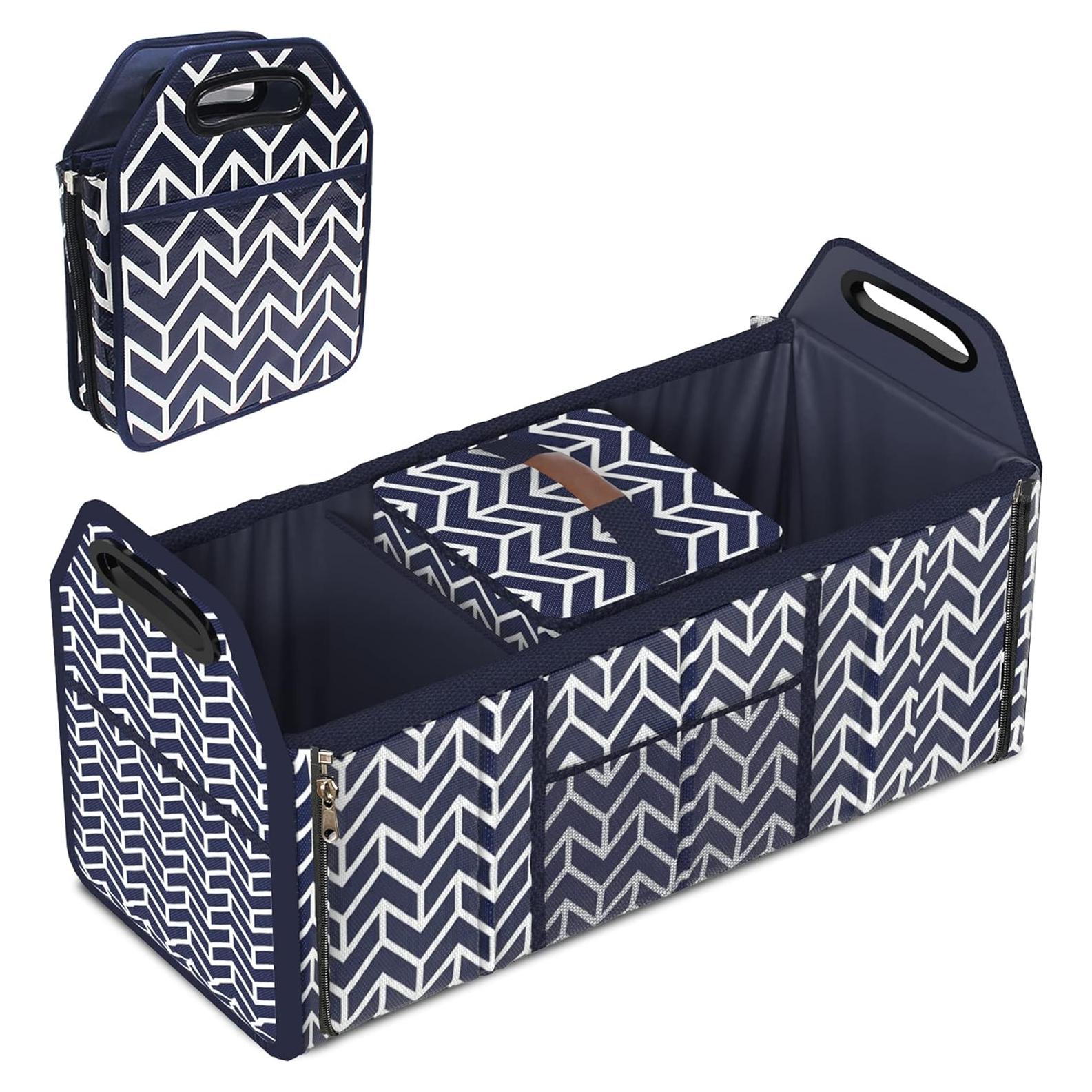 Organizador de Maletero Orionstar Plegable 3 Compartimentos Azul