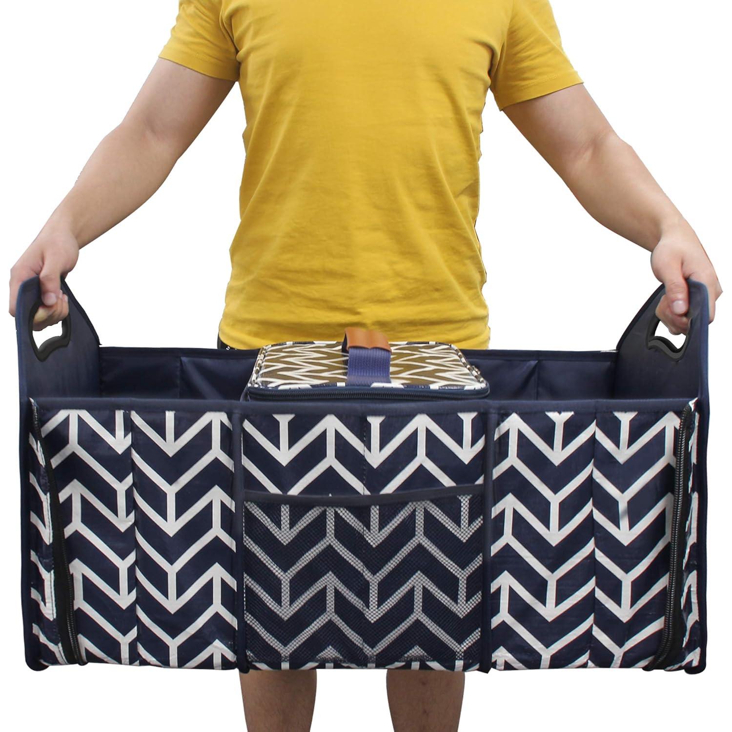 Organizador de Maletero Orionstar Plegable 3 Compartimentos Azul