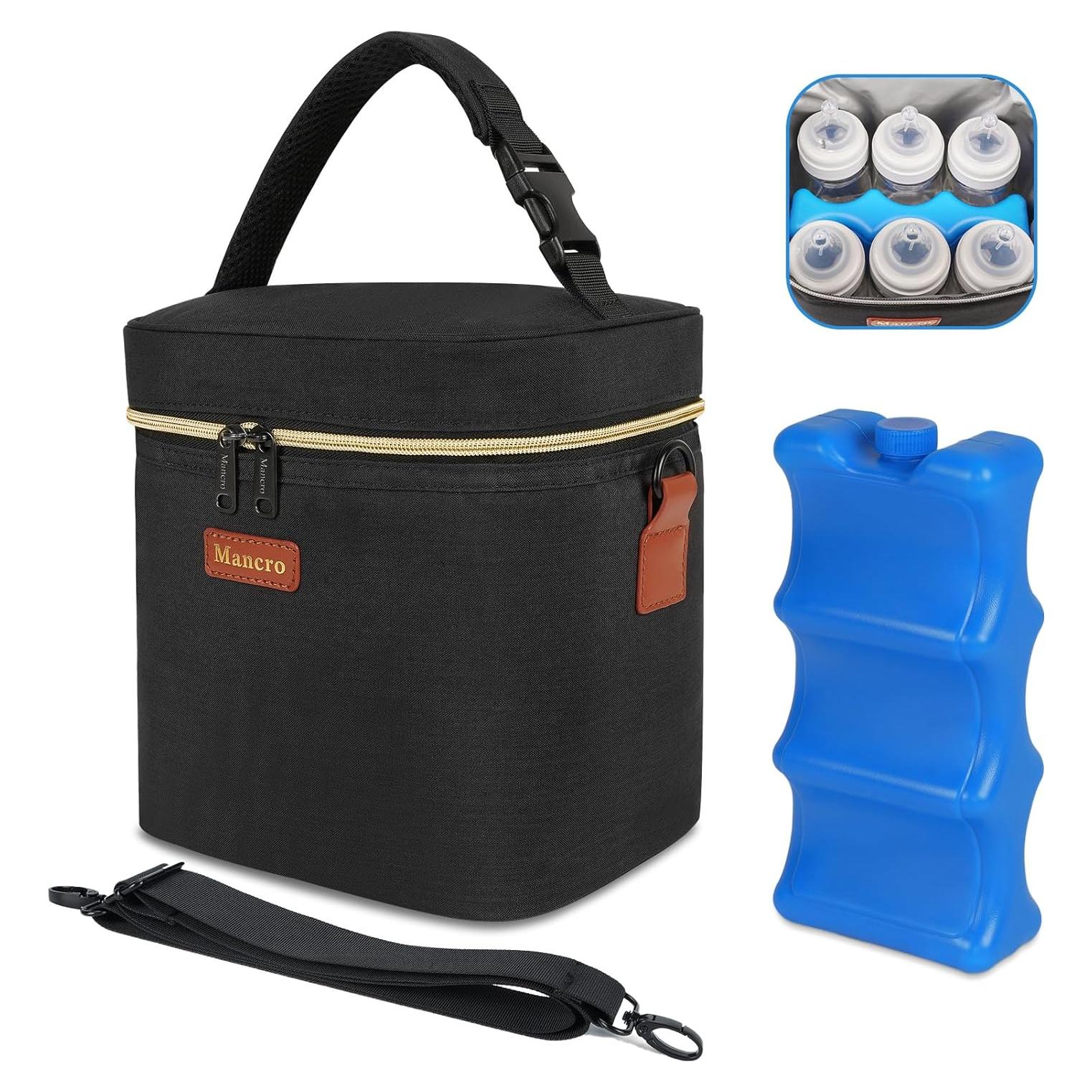 Bolsa de Enfriamiento de Leche Materna Mancro Negra 6 Biberones