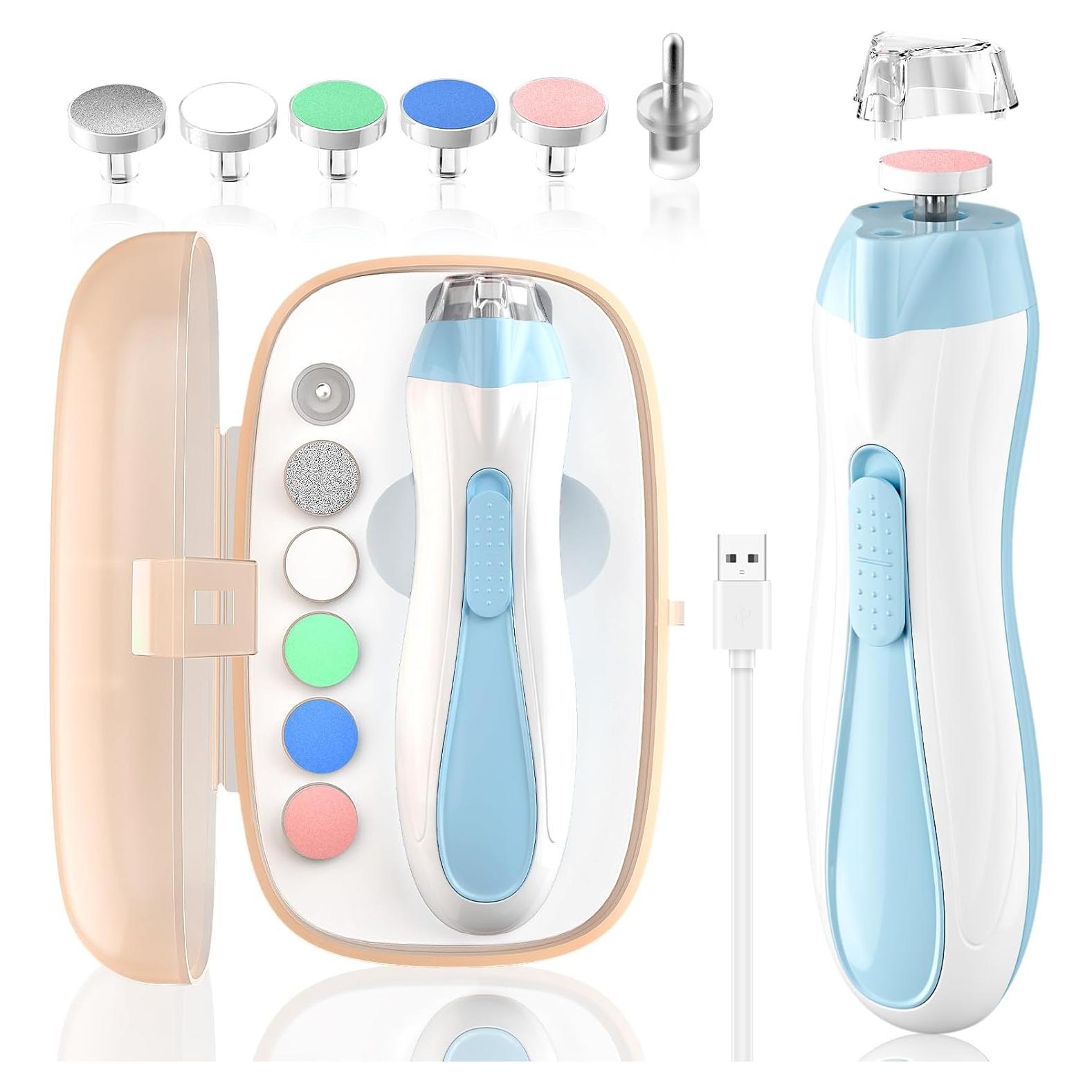 Cortauñas Eléctrico BSRGMS para Bebés y Adultos con Luz LED