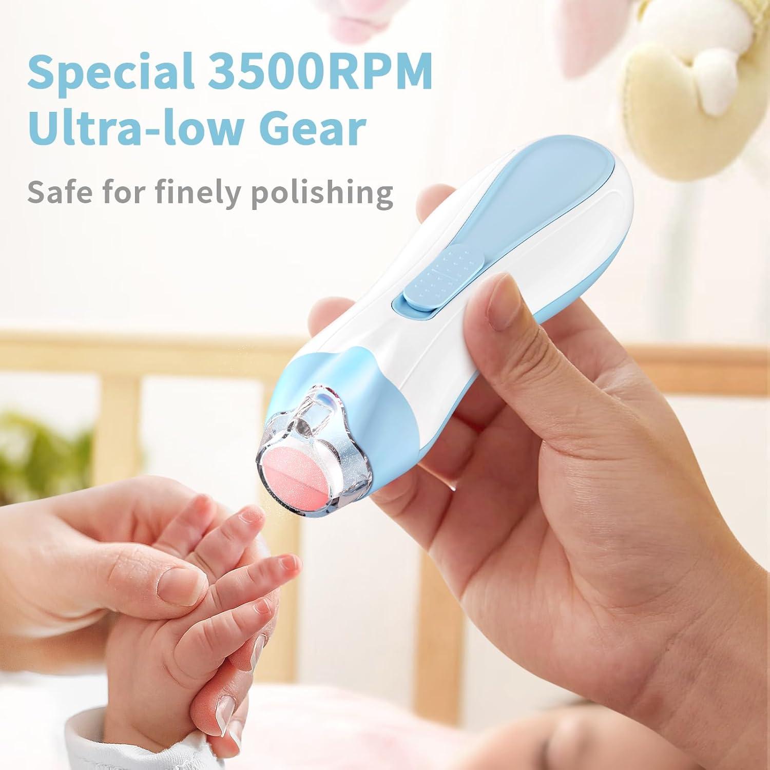 Cortauñas Eléctrico BSRGMS para Bebés y Adultos con Luz LED