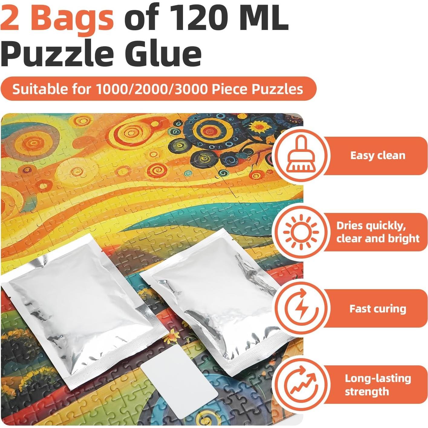 Pegamento para Rompecabezas Hiwhy 120ml - 2 Paquetes con Aplicador