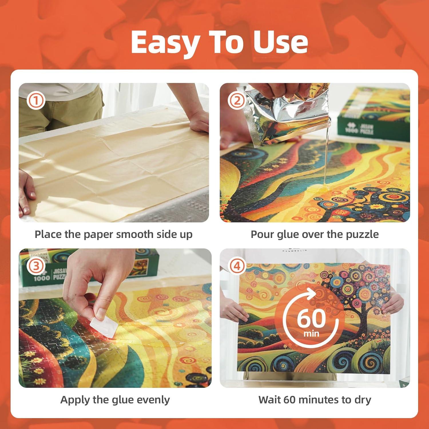 Pegamento para Rompecabezas Hiwhy 120ml - 2 Paquetes con Aplicador