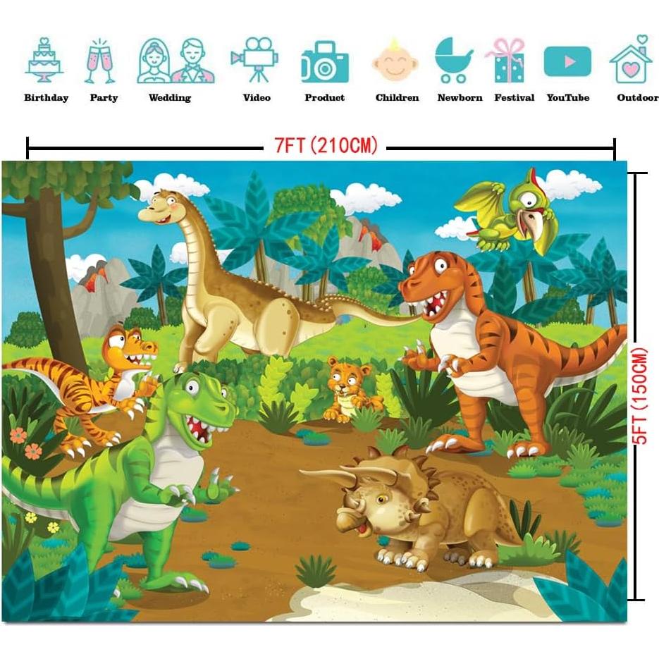Fondo de Foto Dinosaurio CYLYH 2.1x1.5m para Cumpleaños