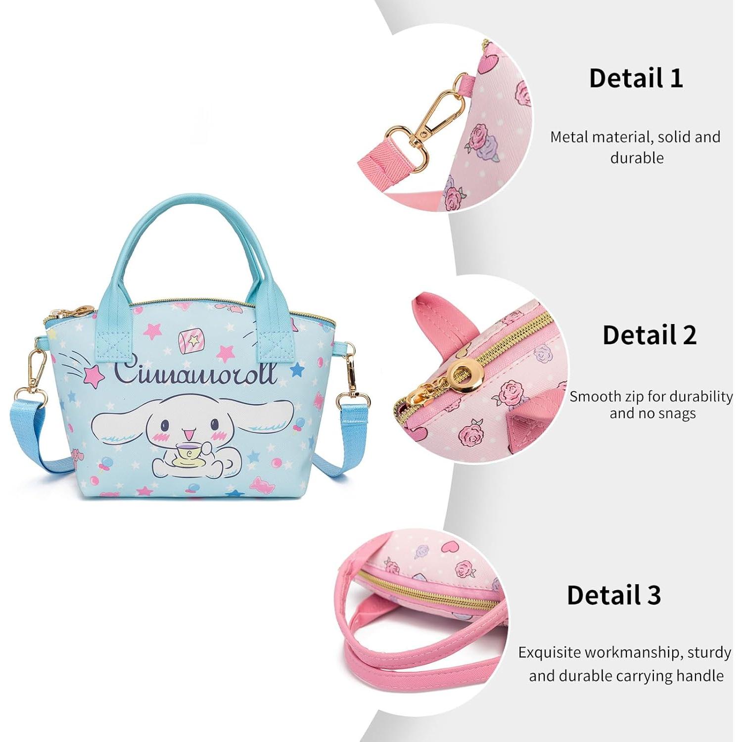 Mini Bolsa Cruzada de Cuero PU Linda con Llavero Azul