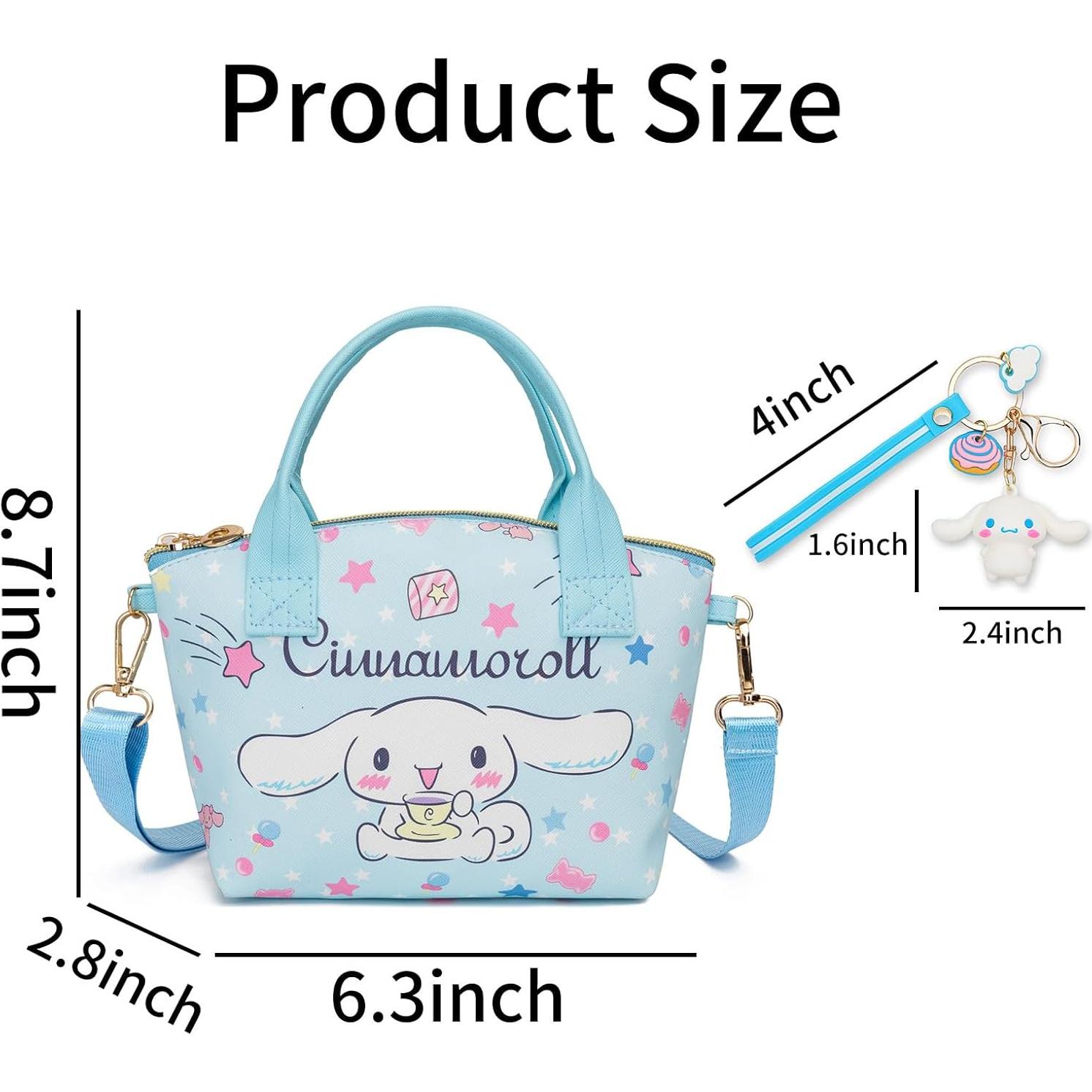 Mini Bolsa Cruzada de Cuero PU Linda con Llavero Azul