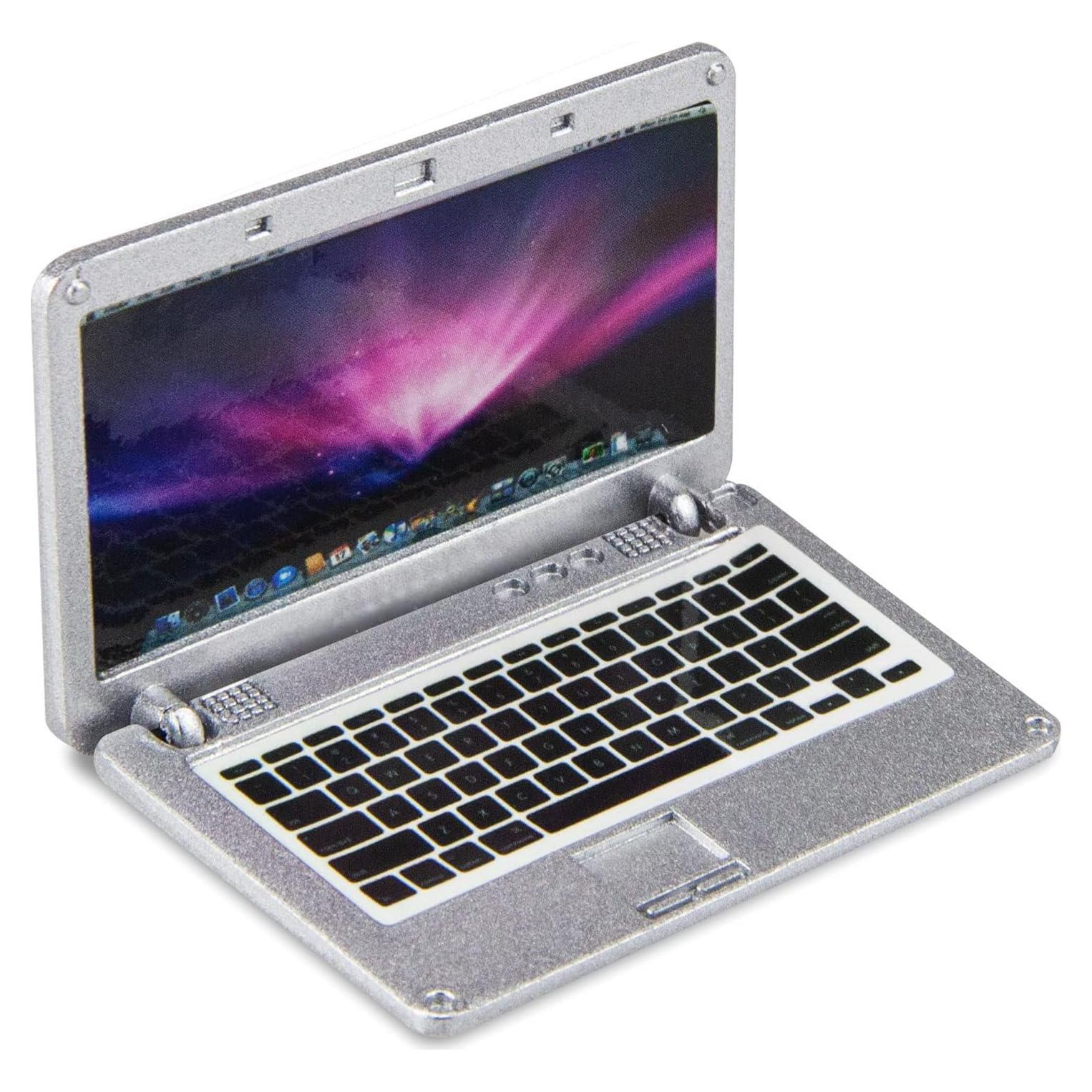 Laptop Miniatura Plegable ODDIER 1:12 para Casa de Muñecas