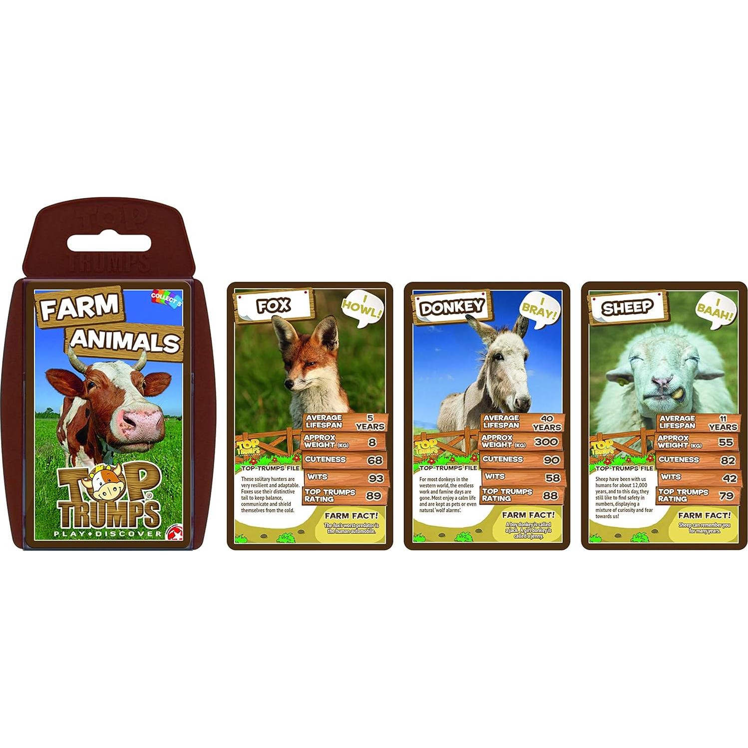 Juego de Cartas Top Trumps Animales de Granja - 99.6g
