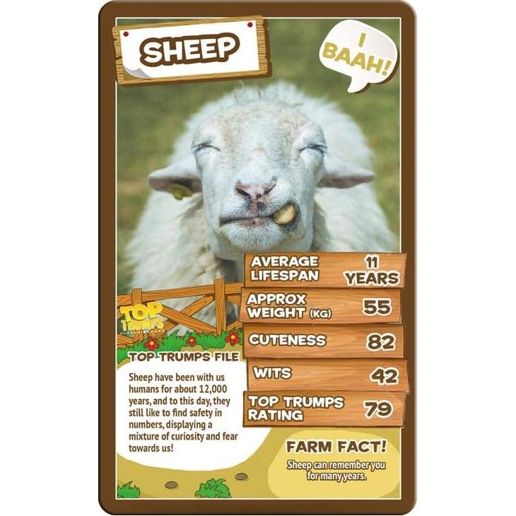 Juego de Cartas Top Trumps Animales de Granja - 99.6g