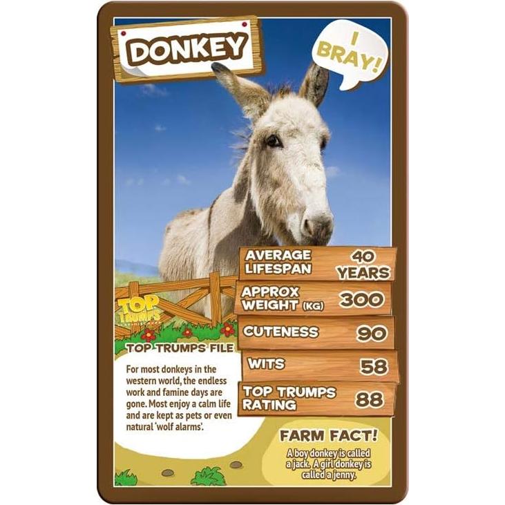 Juego de Cartas Top Trumps Animales de Granja - 99.6g