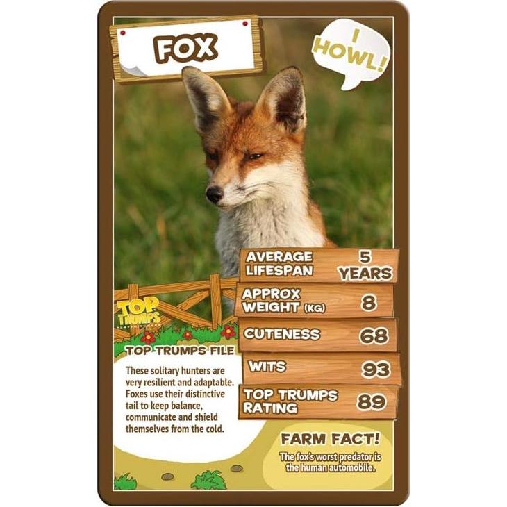 Juego de Cartas Top Trumps Animales de Granja - 99.6g
