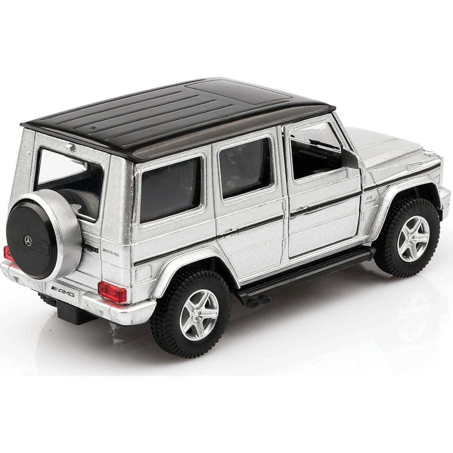 Coche a Escala 1/36 Mercedes AMG G63 Plata - Retroceso
