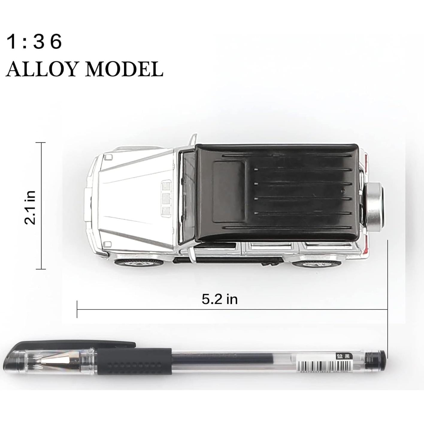 Coche a Escala 1/36 Mercedes AMG G63 Plata - Retroceso