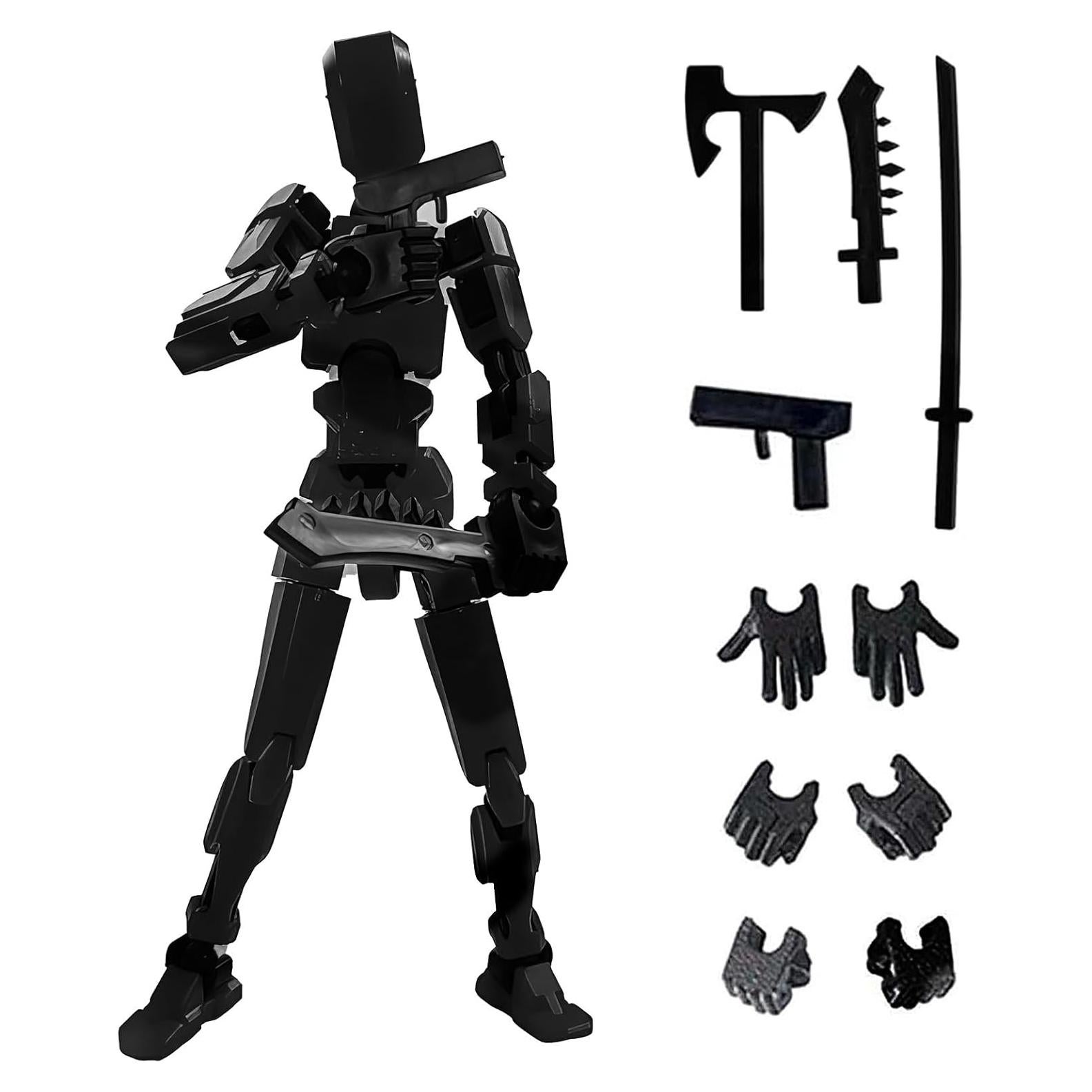 Figura de Acción Titan 13 Robot 3D Articulado Negro