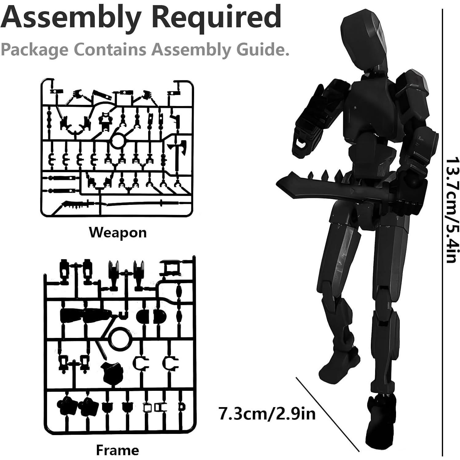 Figura de Acción Titan 13 Robot 3D Articulado Negro