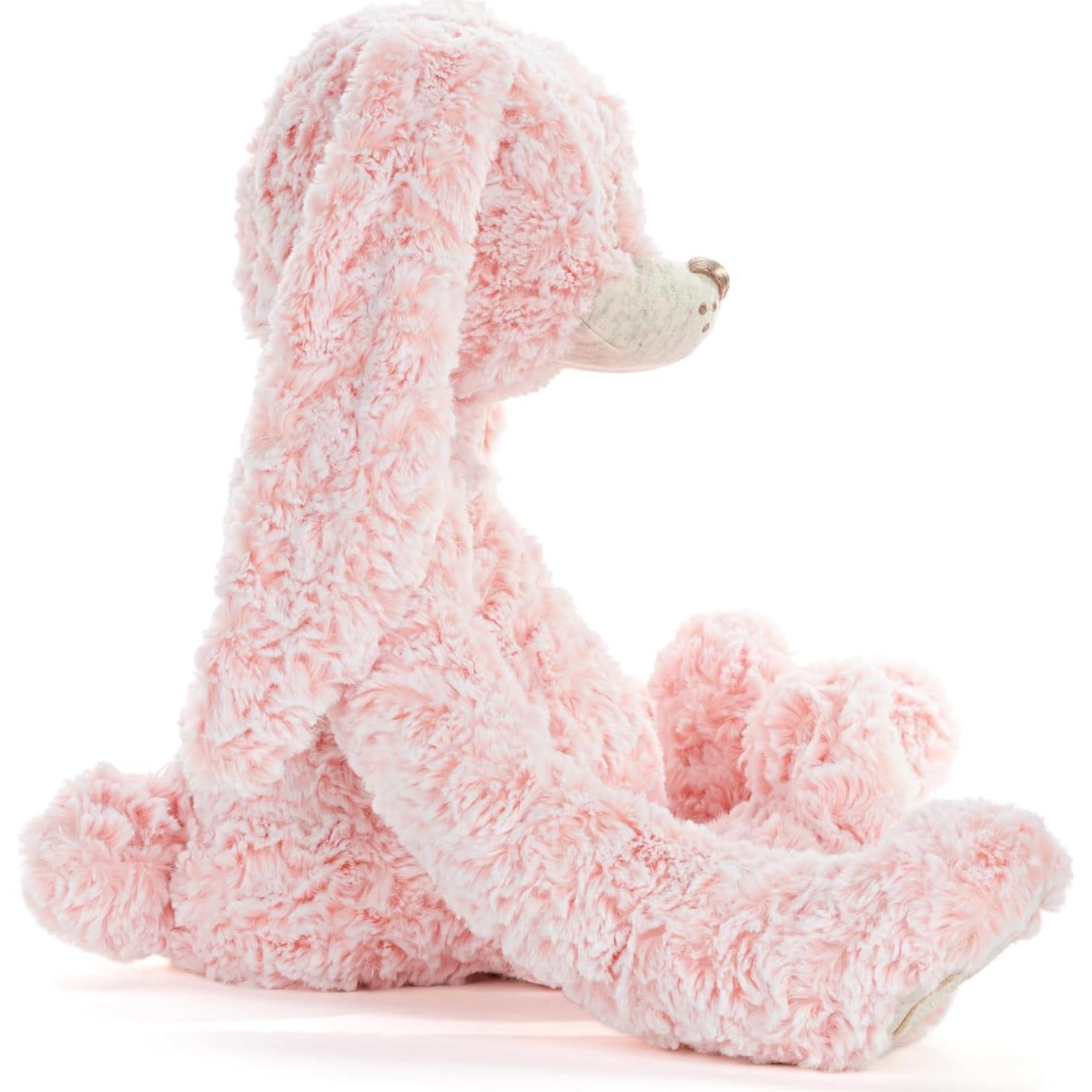 Peluches Abrazos Corazón DEMDACO Conejo Rosa y Gris 36.8 cm