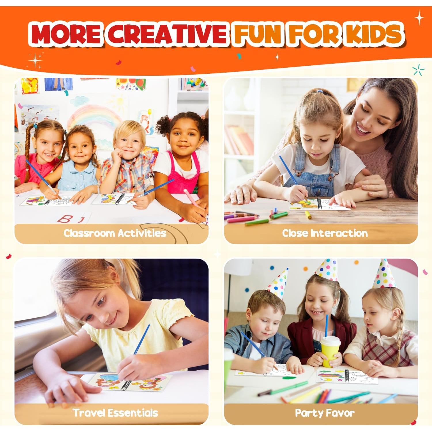 ZMLM 24 Libros de Colorear con Agua para Niños 4-8 Años