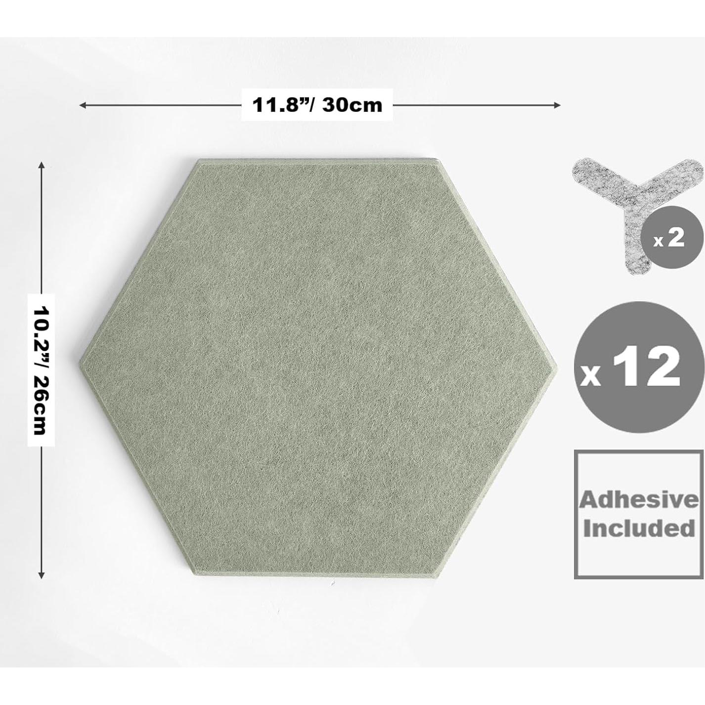 Azulejos de Fieltro Hexagonales Decorita - 12 Paneles Autoadhesivos