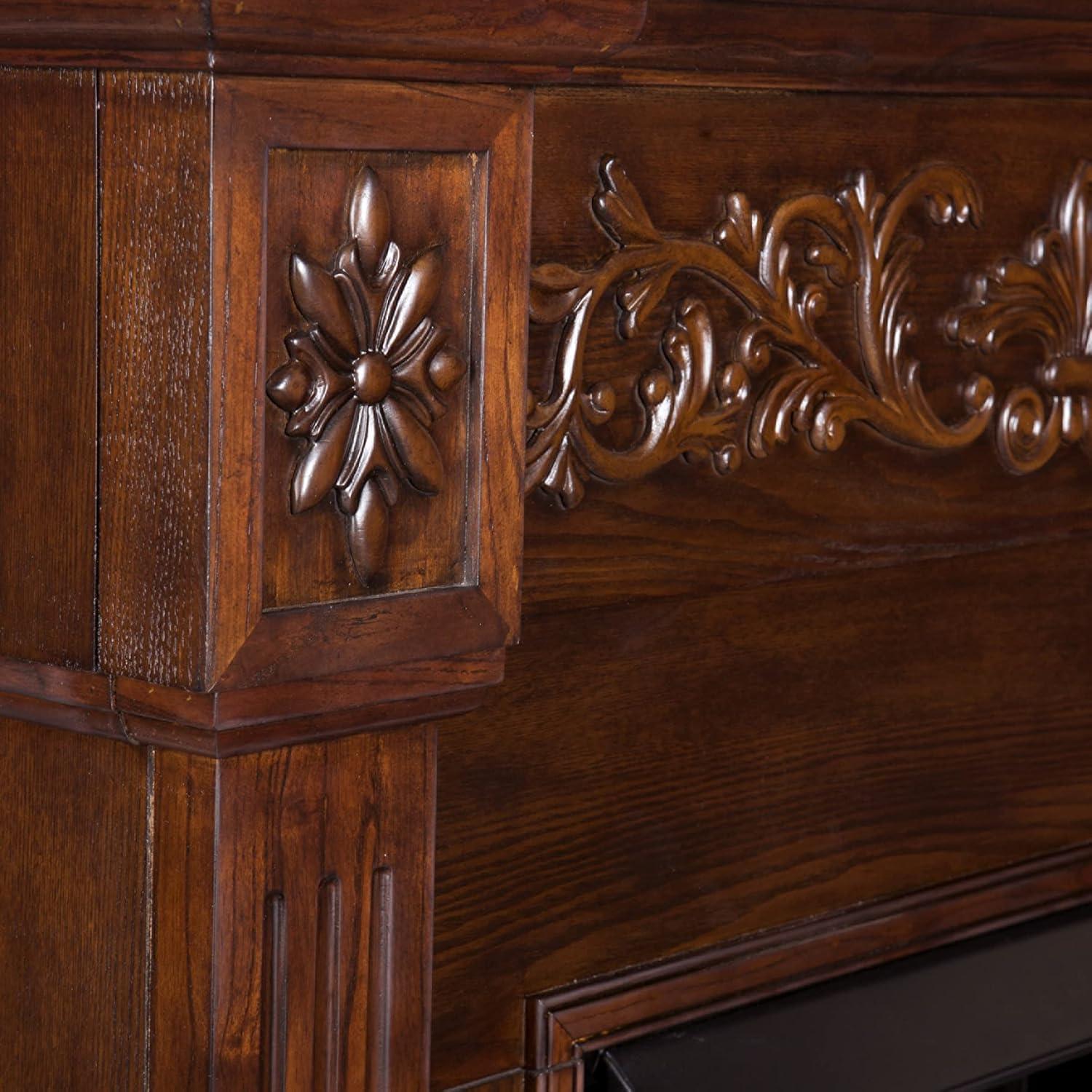 Chimenea Eléctrica SEI Muebles Calvert Floral 1500W Espresso