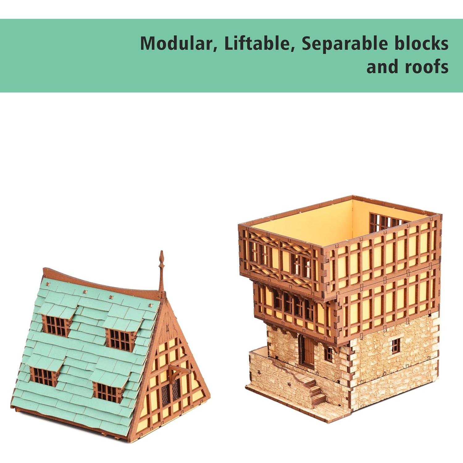 Kit de Construcción de Madera I BUILT IT Amber Rowhouse 28.4x15x10cm