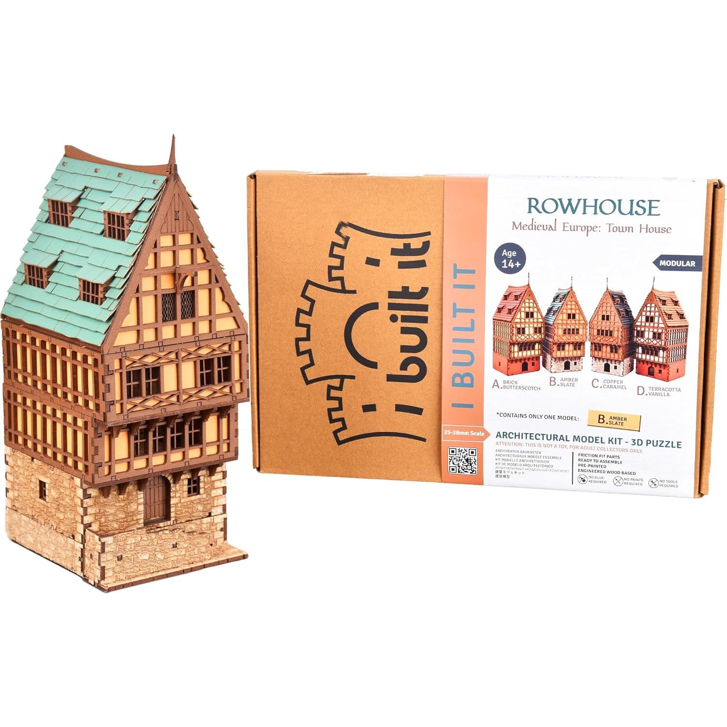 Kit de Construcción de Madera I BUILT IT Amber Rowhouse 28.4x15x10cm