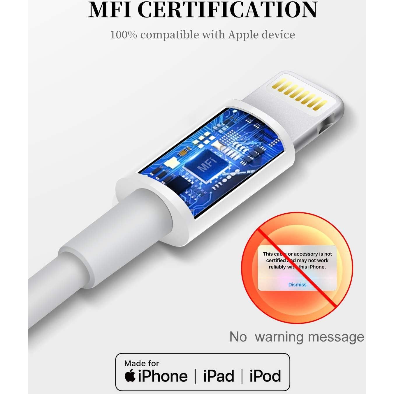 Cables de Carga Rápida Uzento Lightning MFi 30.48 cm - Paquete de 2