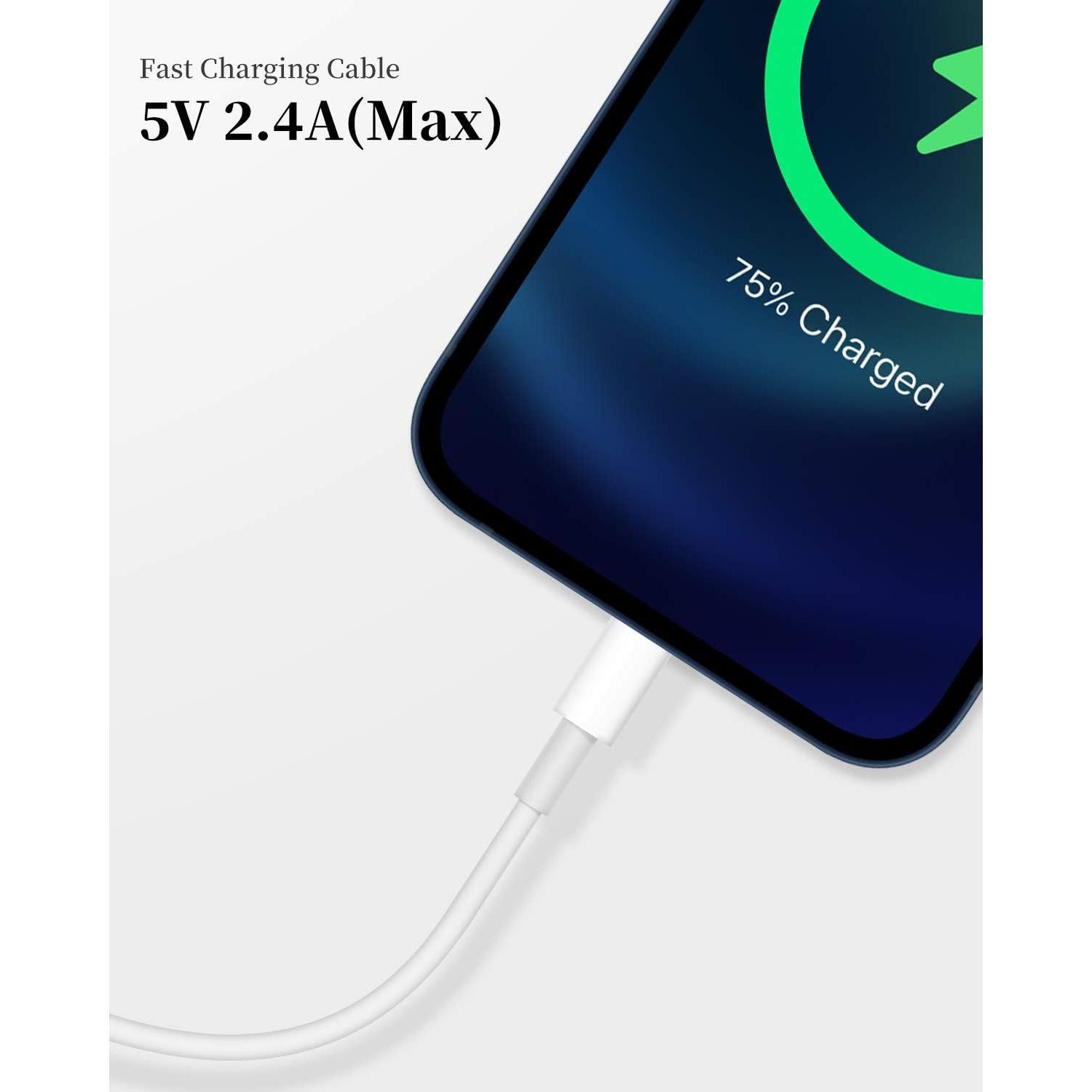 Cables de Carga Rápida Uzento Lightning MFi 30.48 cm - Paquete de 2