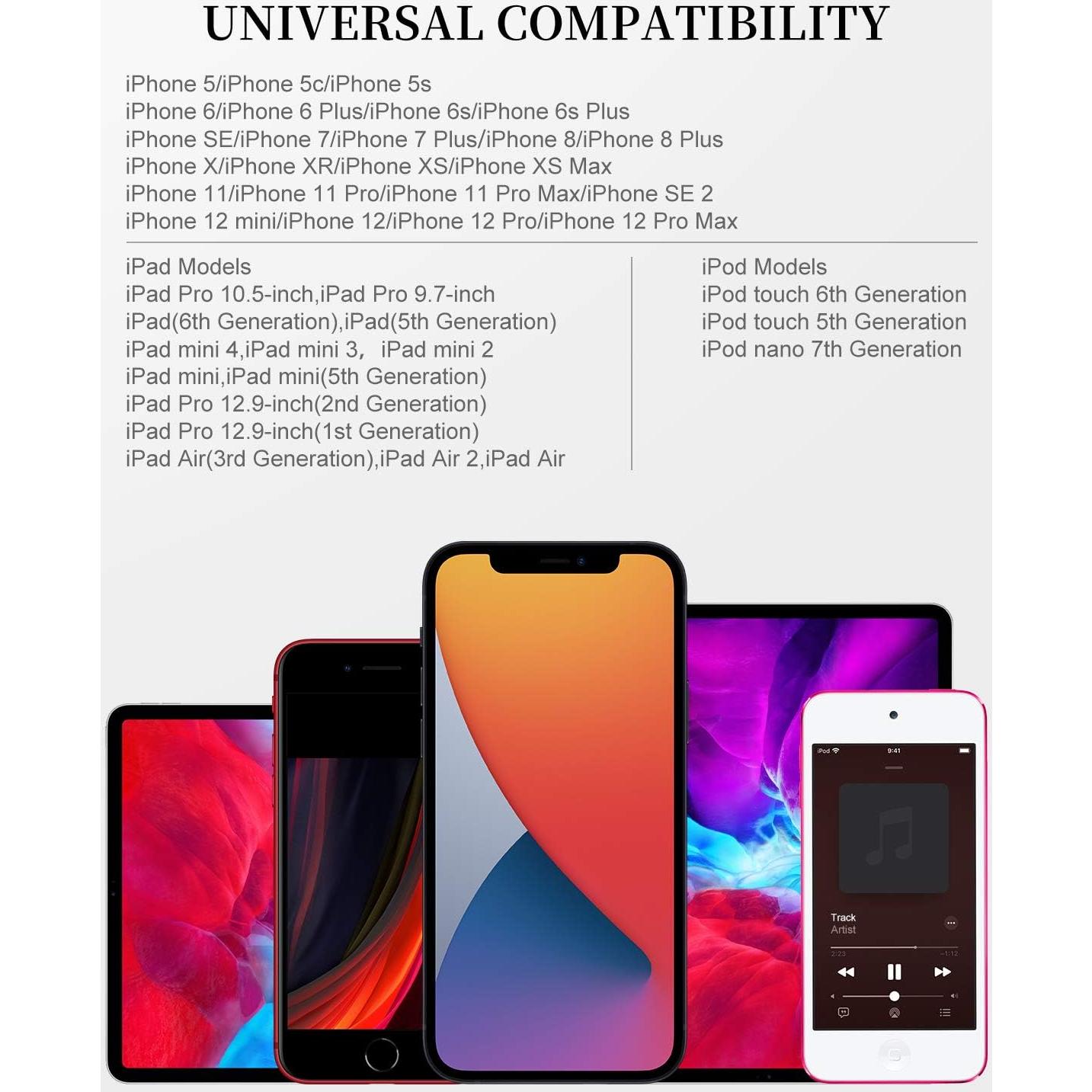 Cables de Carga Rápida Uzento Lightning MFi 30.48 cm - Paquete de 2