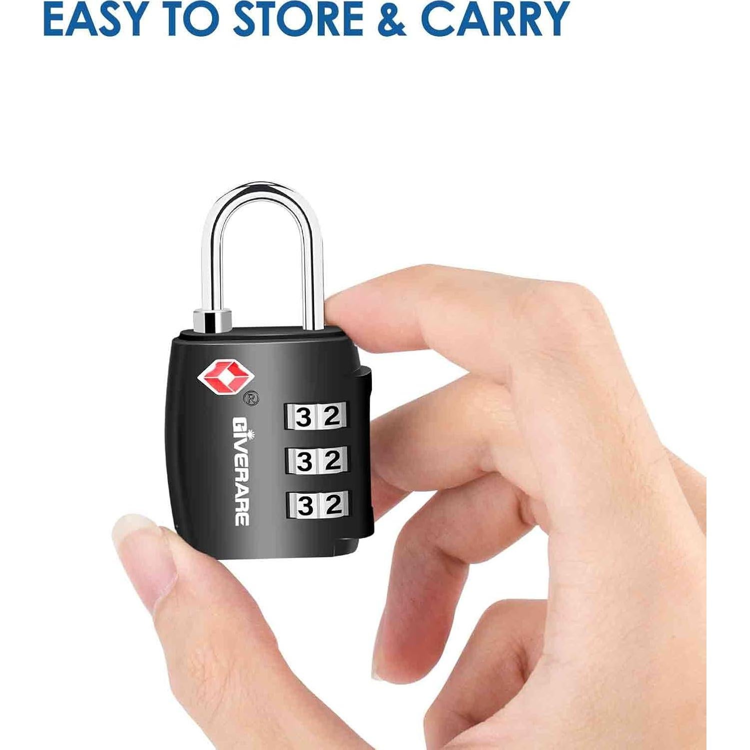 2 Candados de Equipaje GIVERARE TSA551 Combinación 3 Dígitos