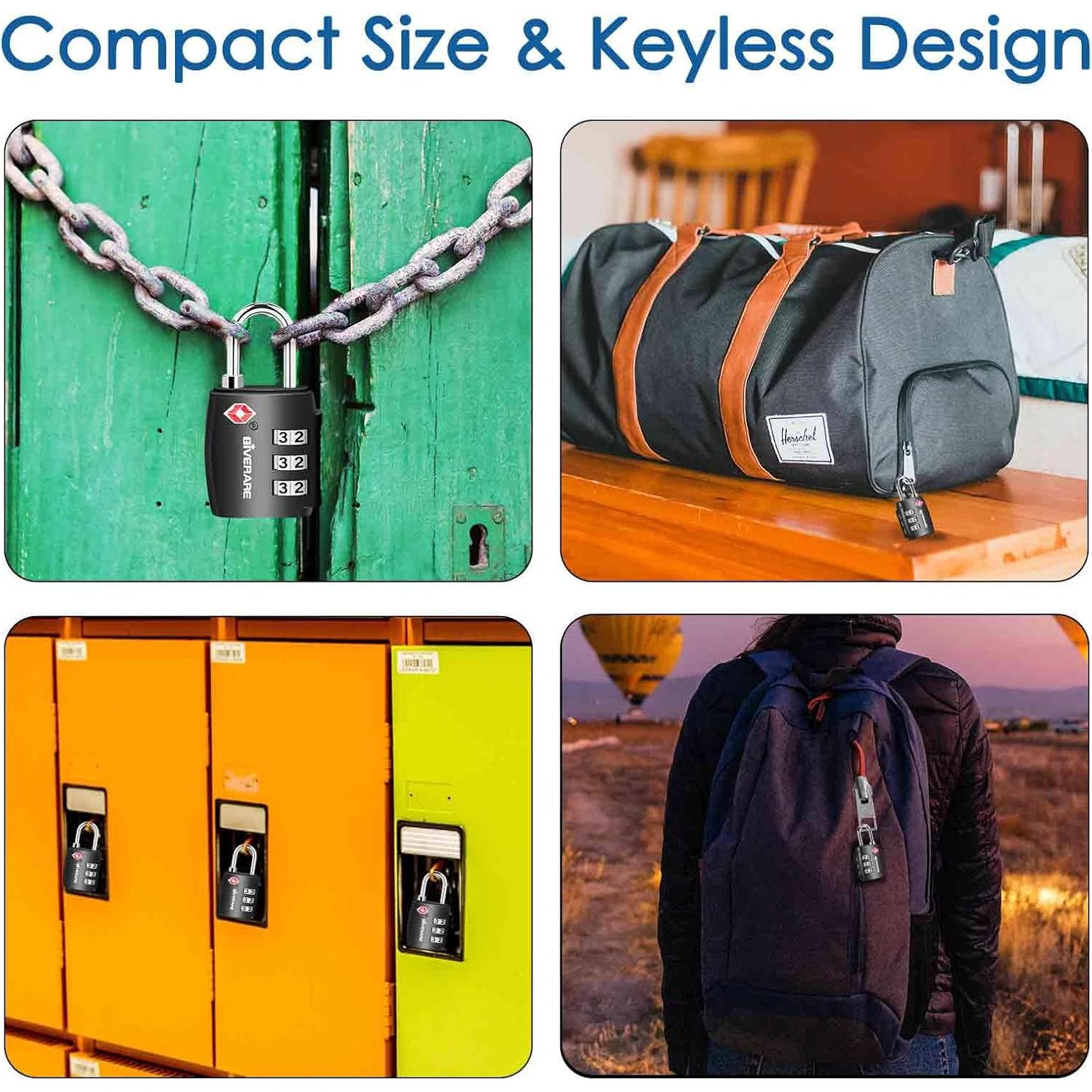 2 Candados de Equipaje GIVERARE TSA551 Combinación 3 Dígitos