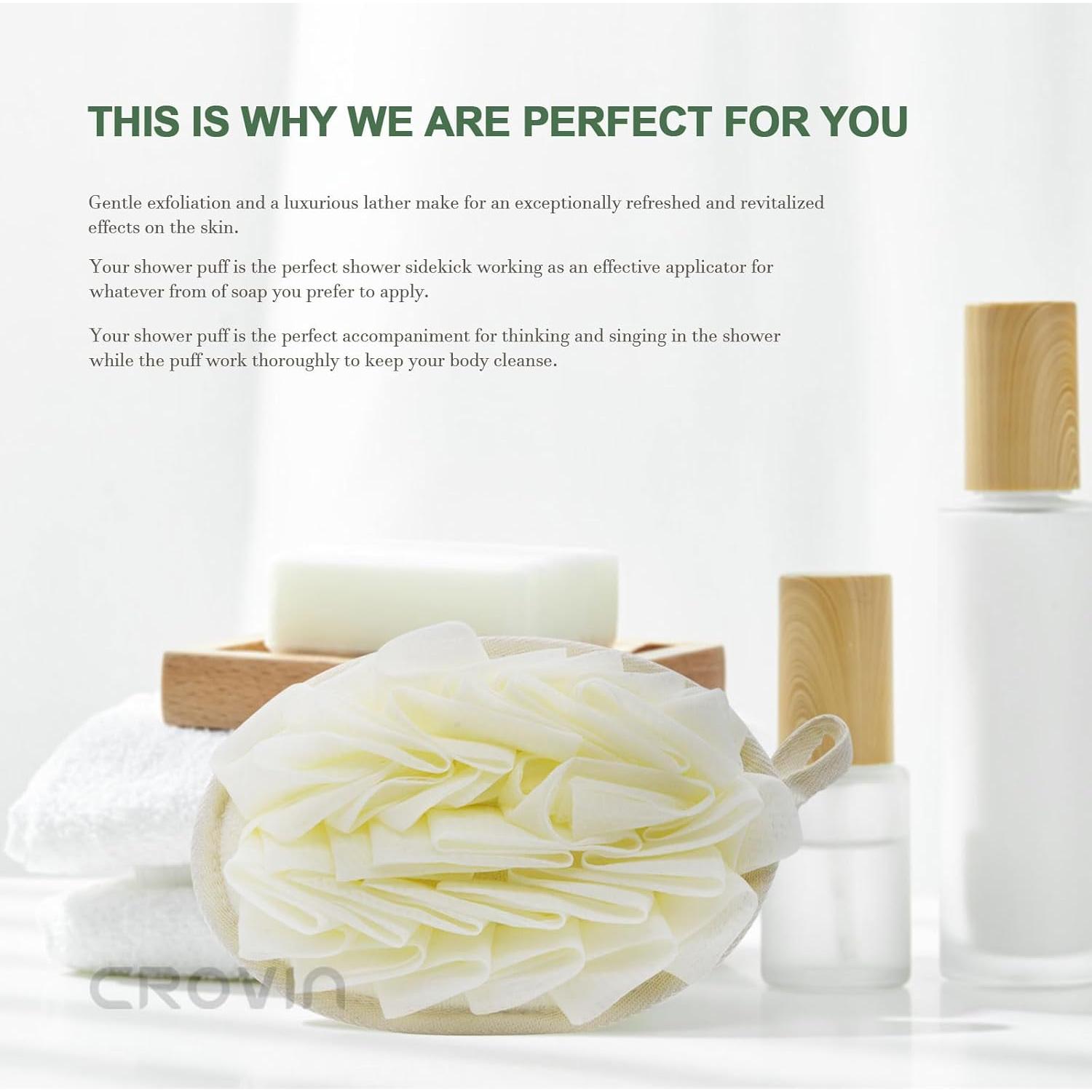 Esponja de Ducha Exfoliante CROVIN - 2 Unidades 17.8x12.7 cm