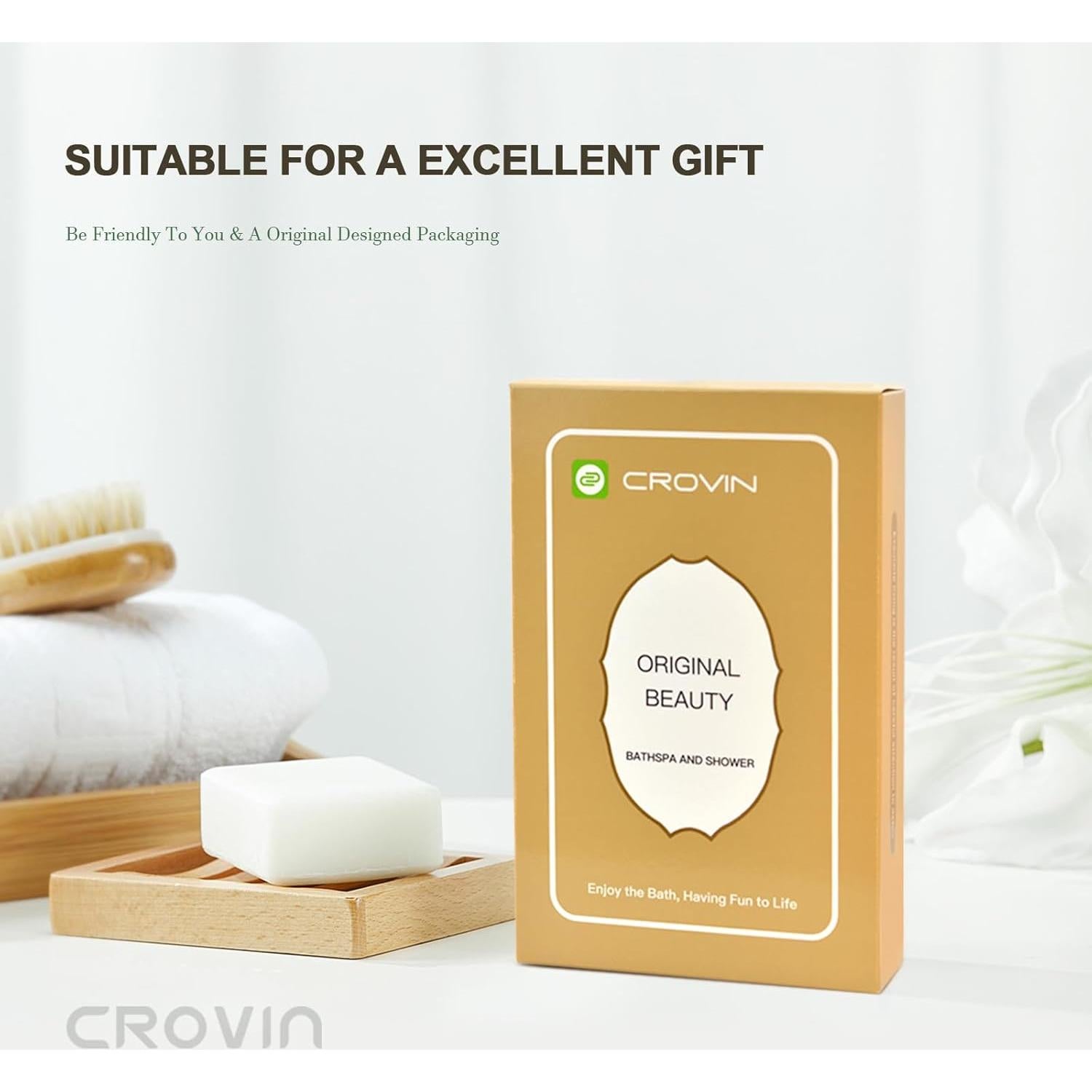 Esponja de Ducha Exfoliante CROVIN - 2 Unidades 17.8x12.7 cm